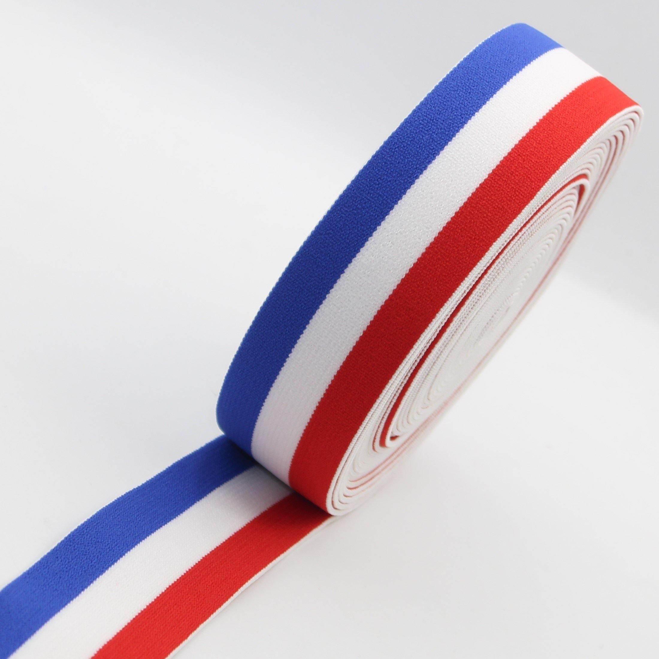 5 meters 40mm Tricolor Elastic #ELA1308 - ACCESSOIRES LEDUC BV