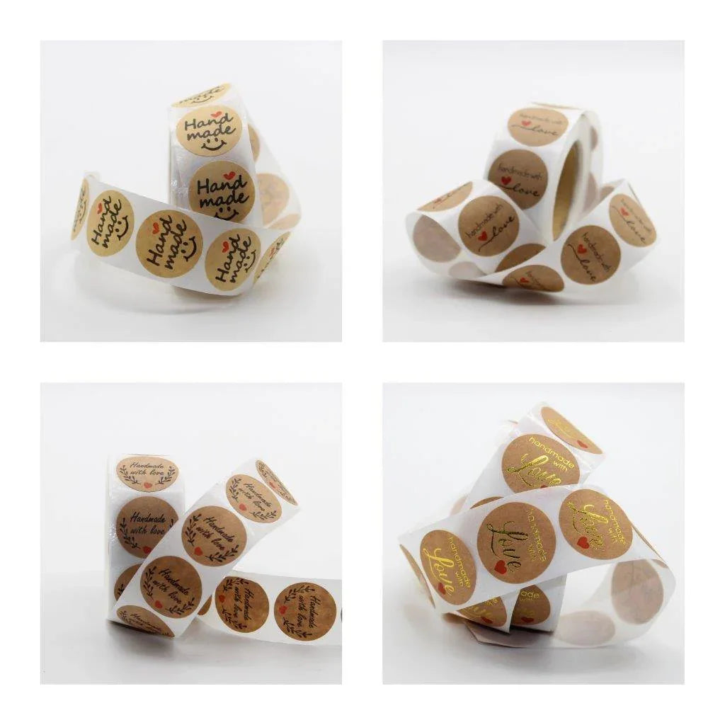 Roll of 500 Sticky Paper Labels "Handmade" - ACCESSOIRES LEDUC