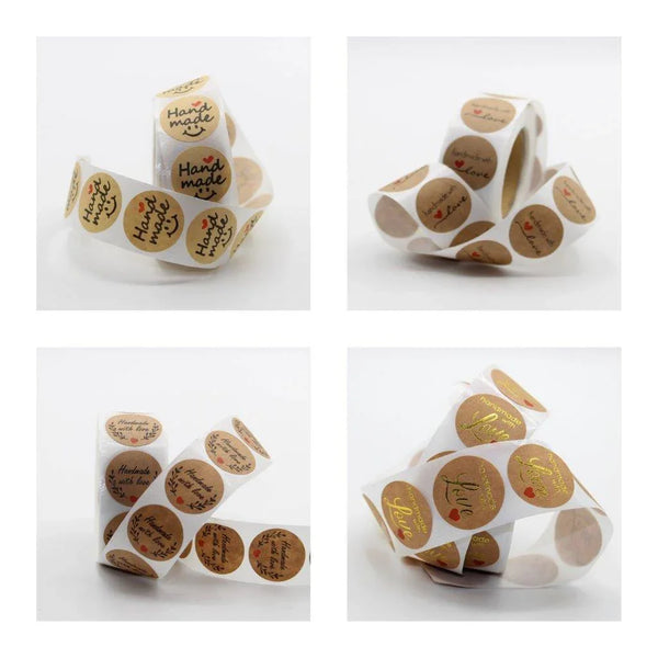 Roll of 500 Sticky Paper Labels "Handmade" - ACCESSOIRES LEDUC