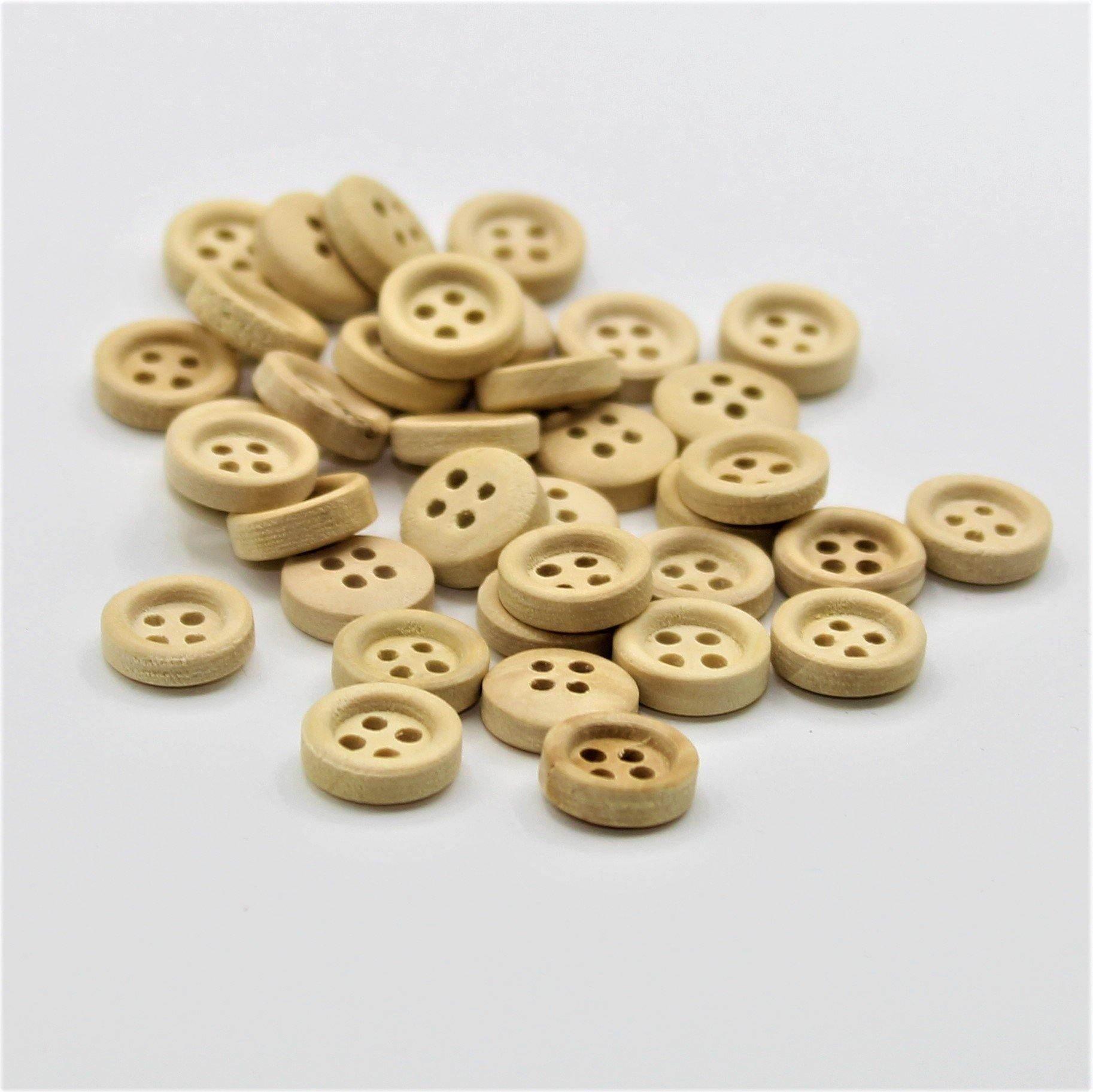 4 Holes Wooden Buttons #KB43000 - ACCESSOIRES LEDUC BV