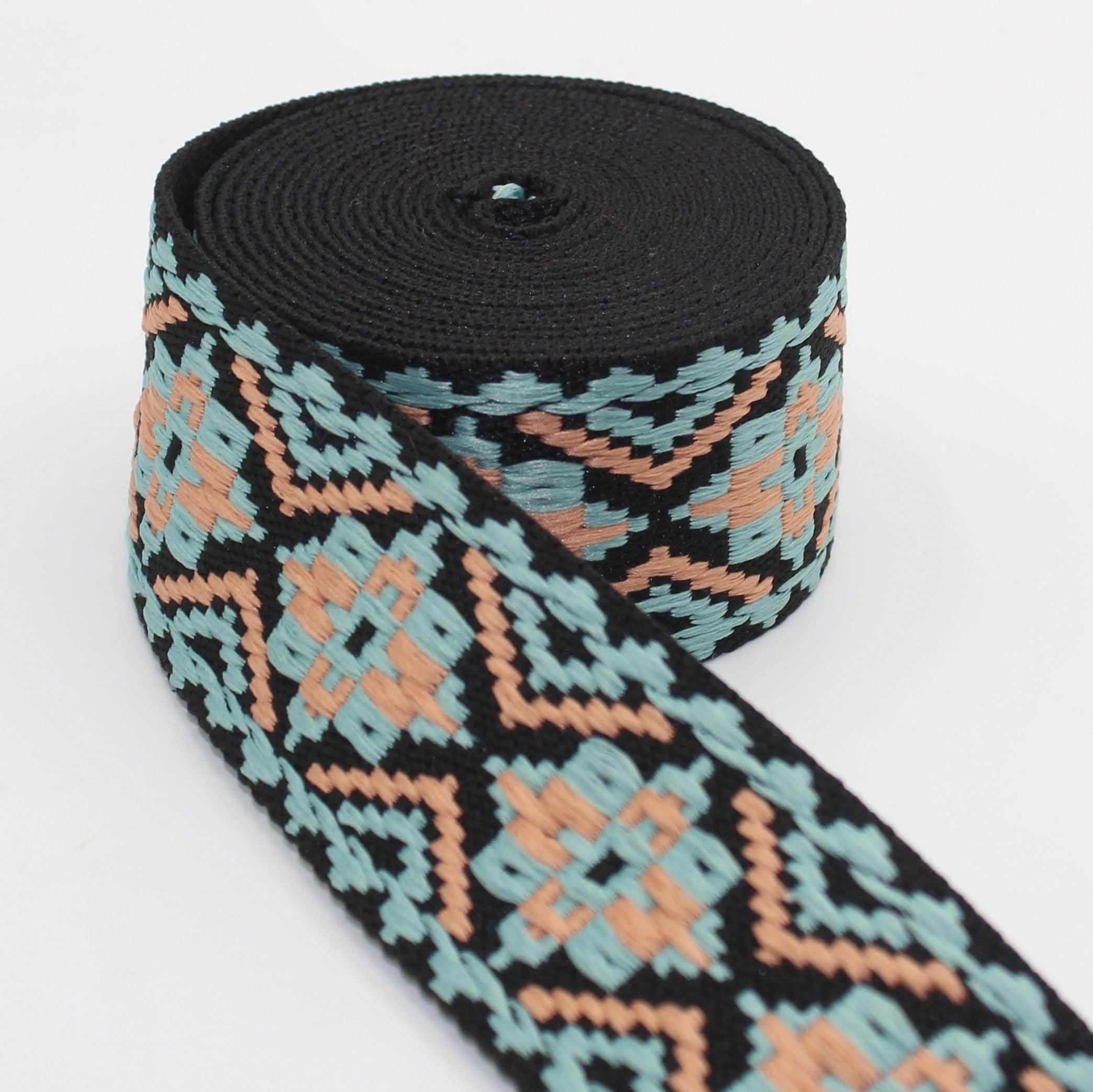 5 meters Webbing with Maya Geometric Pattern 50mm #RUB3512 - ACCESSOIRES LEDUC BV