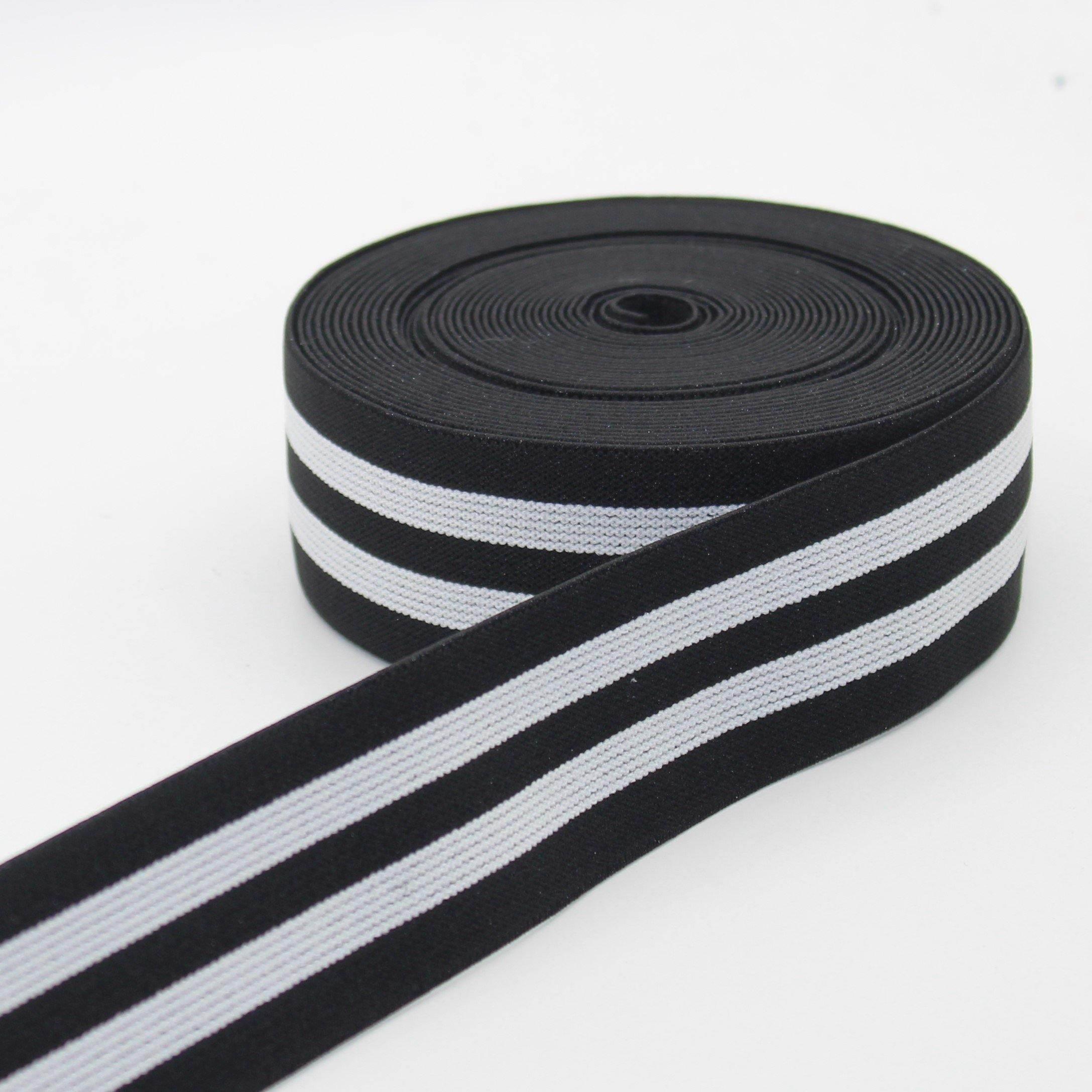 5 meters Striped Elastic 40mm #ELA1306 - ACCESSOIRES LEDUC BV