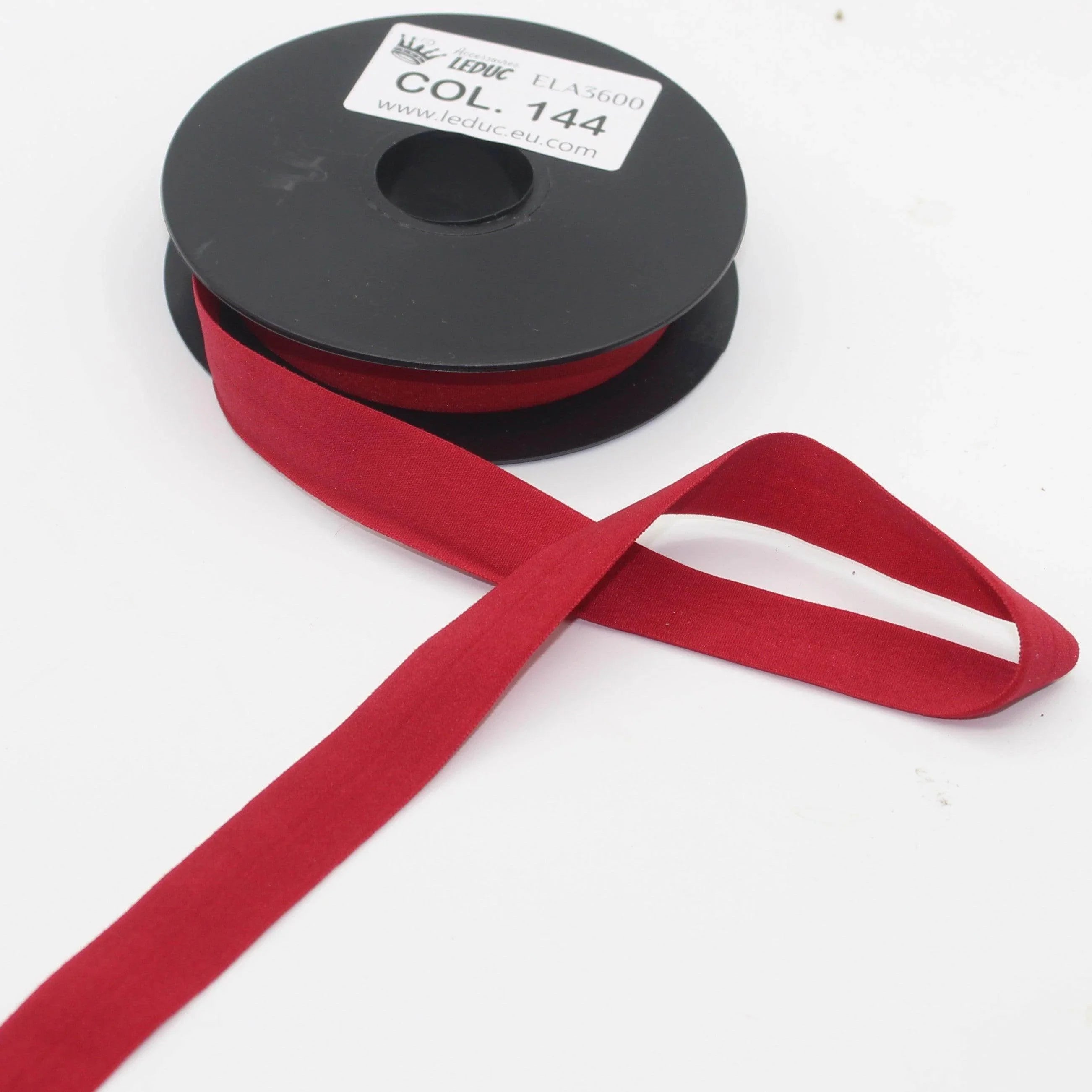 10mt Soft Elastic Bias Binding in Polyester 18mm prefolded #ELA3600 - ACCESSOIRES LEDUC BV