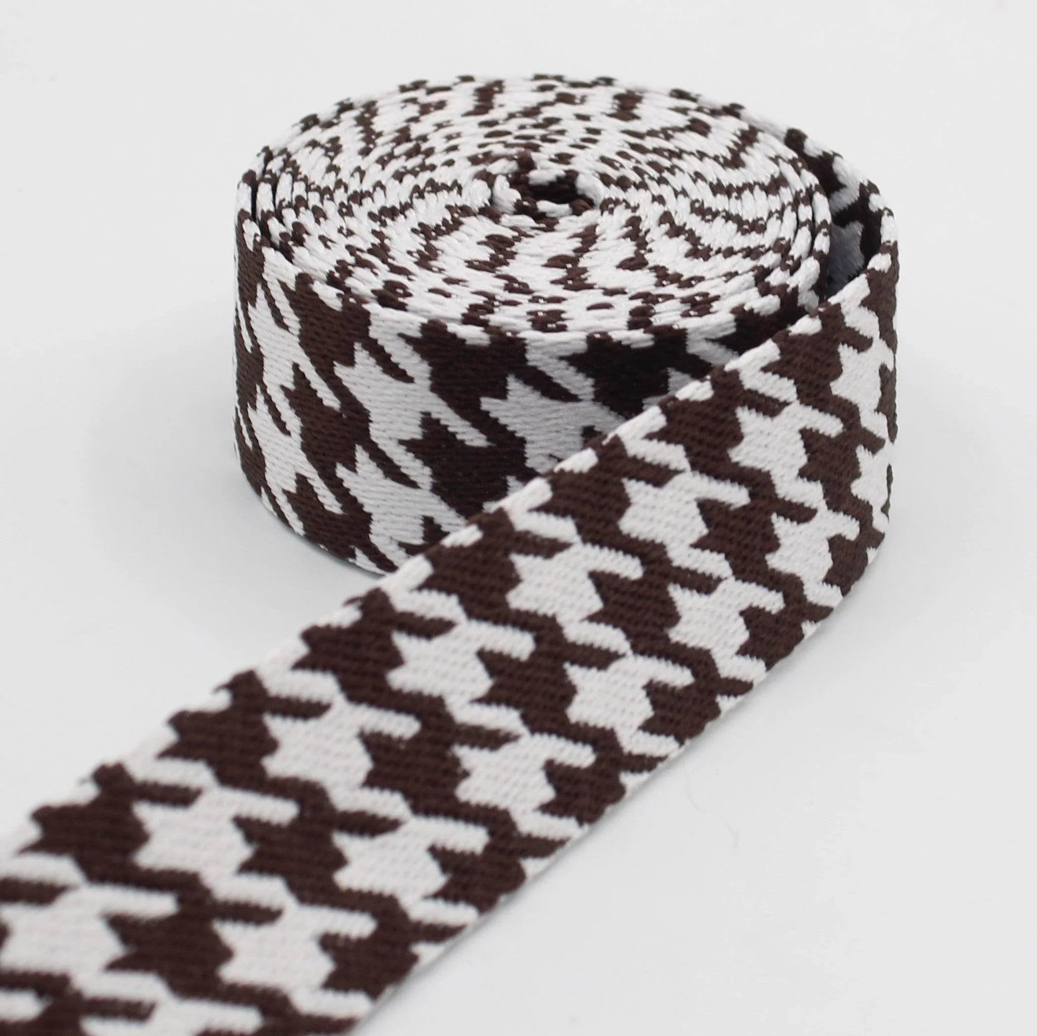 5 Meters Webbing with houndstooth Pattern 38mm #RUB3509 - ACCESSOIRES LEDUC BV
