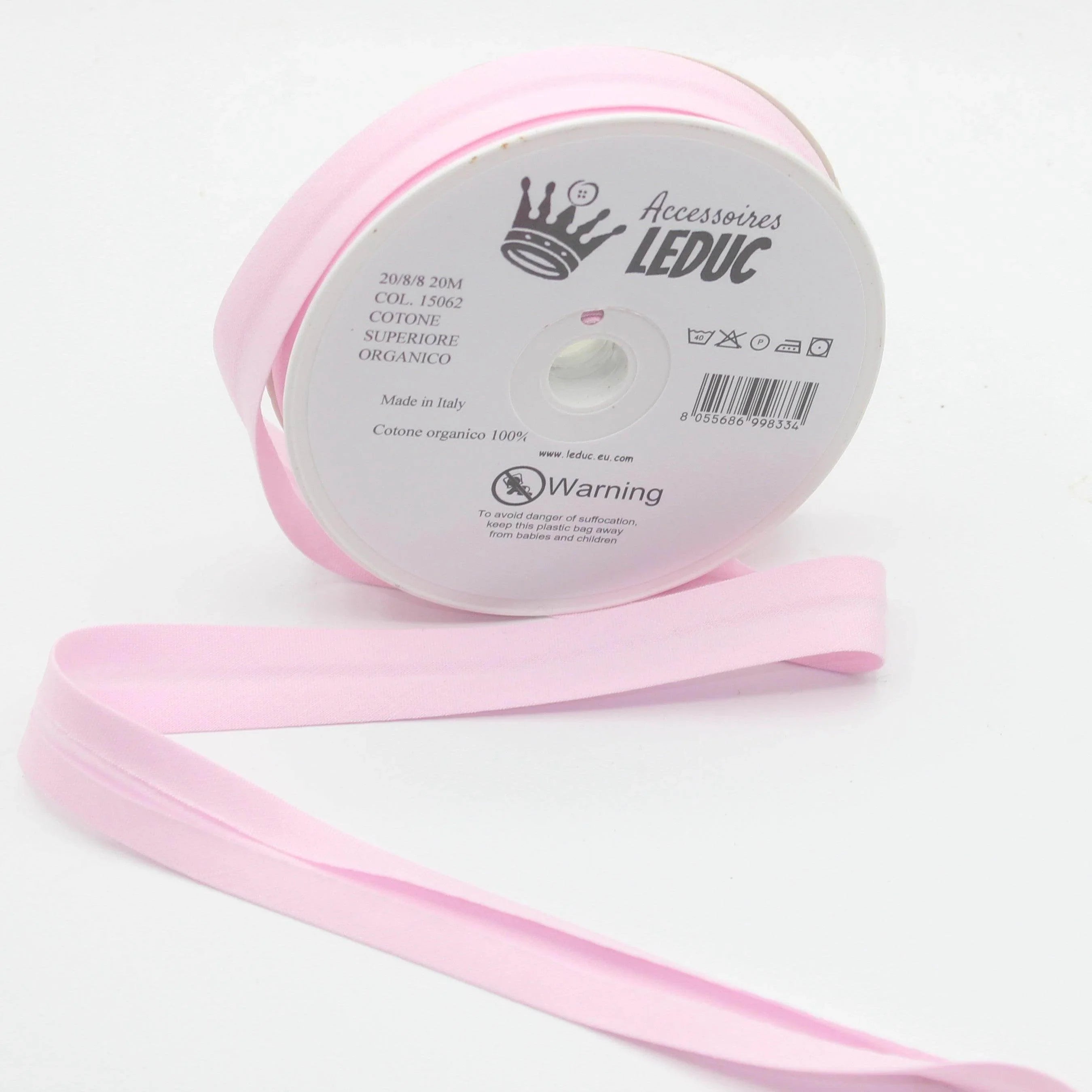20mt 100% Organic Cotton Bias Binding 20mm (+8+8) - Bio - ACCESSOIRES LEDUC BV