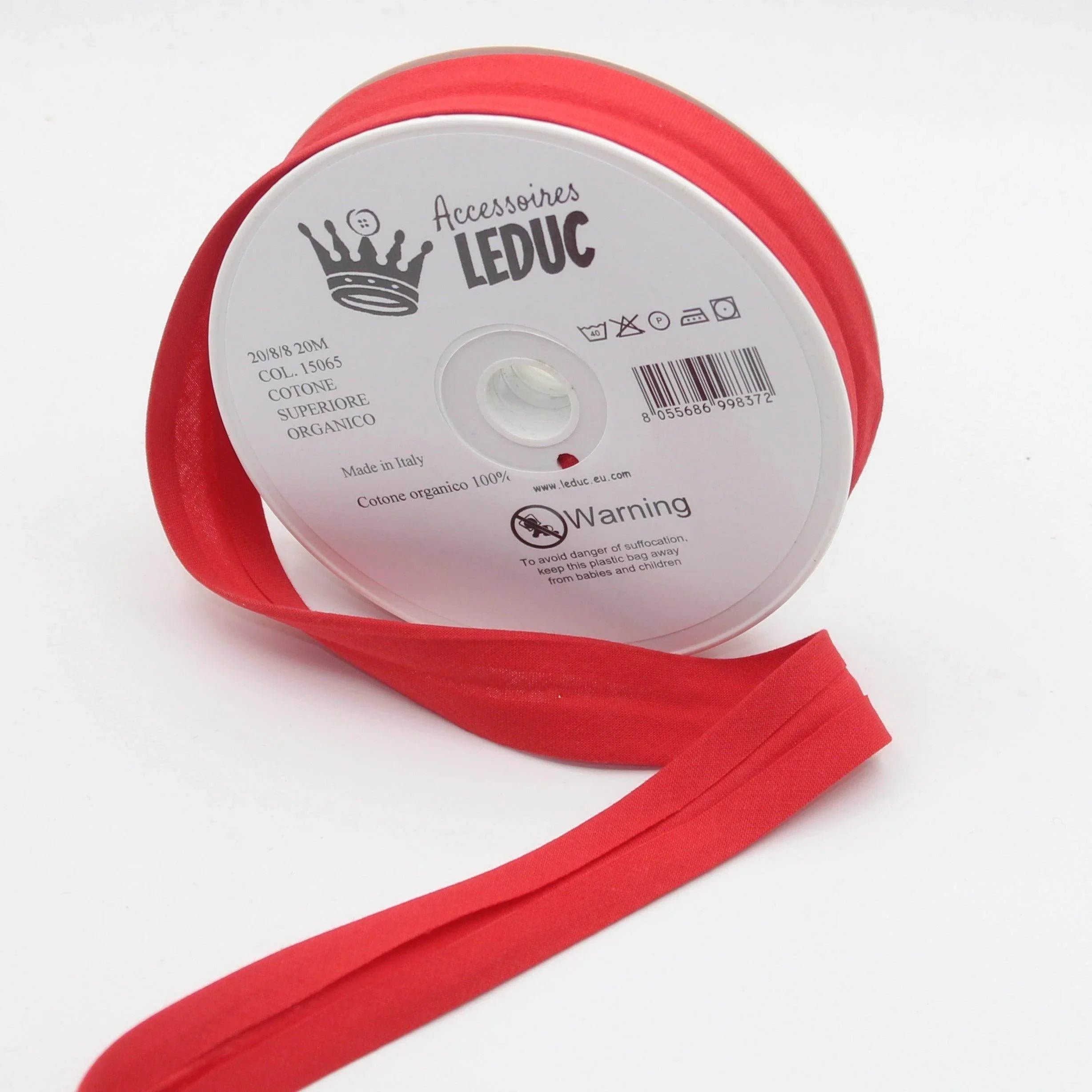 20mt 100% Organic Cotton Bias Binding 20mm (+8+8) - Bio - ACCESSOIRES LEDUC BV