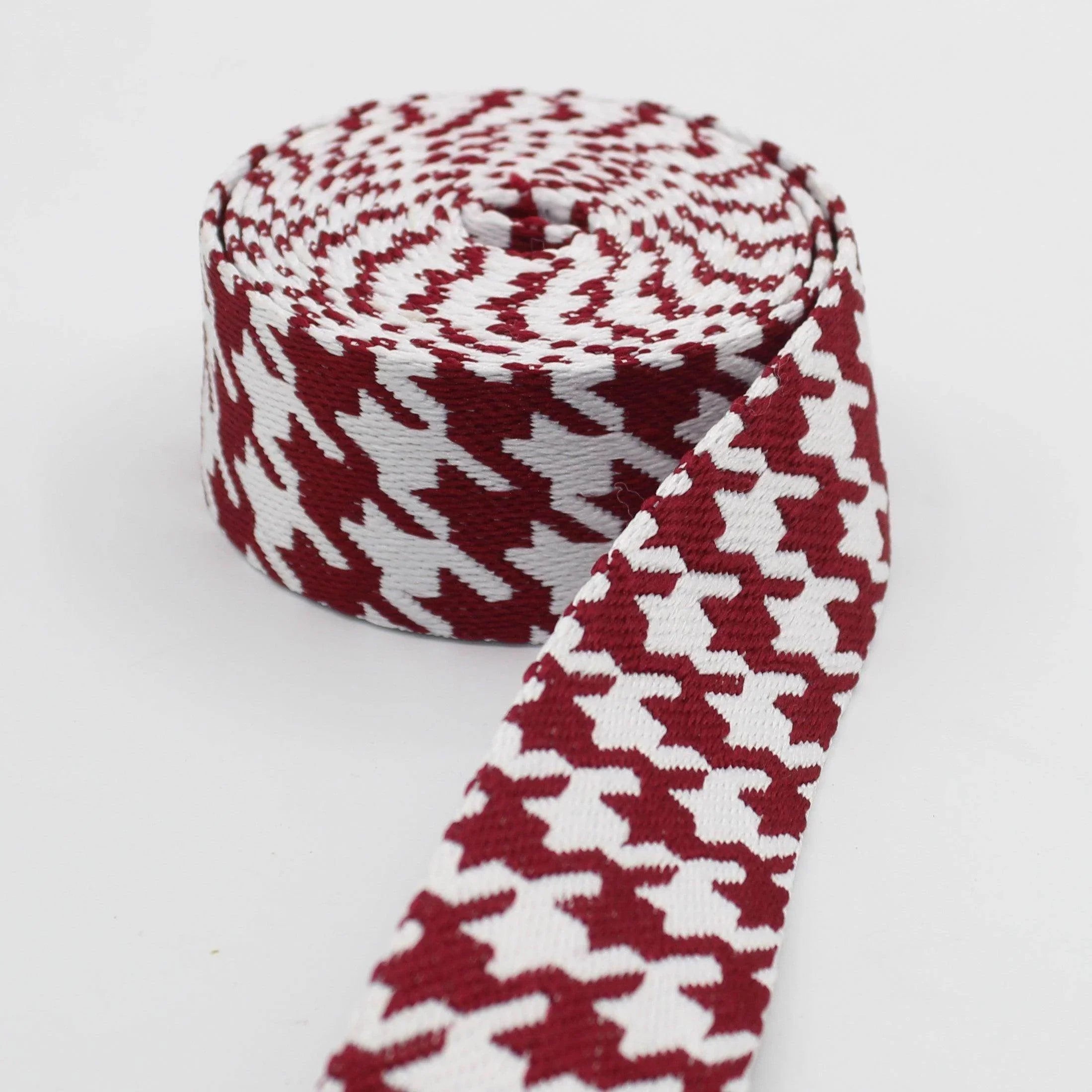 5 Meters Webbing with houndstooth Pattern 38mm #RUB3509 - ACCESSOIRES LEDUC BV