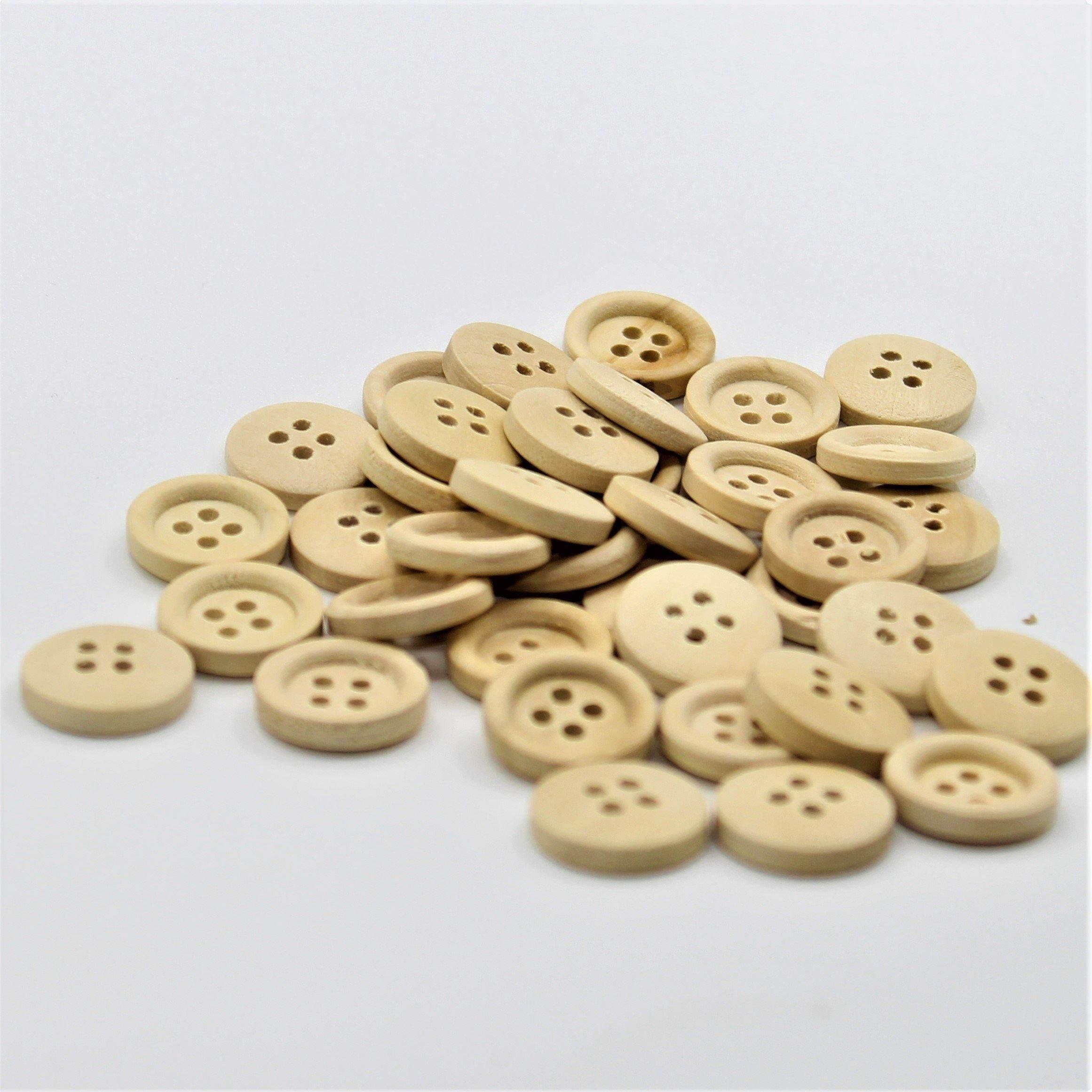 4 Holes Wooden Buttons #KB43000 - ACCESSOIRES LEDUC BV