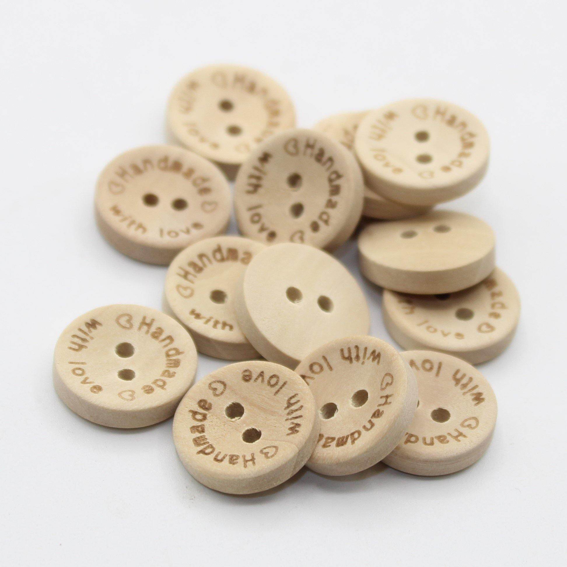 Handmade 🤍 with Love 🤍 Wooden Buttons - ACCESSOIRES LEDUC BV