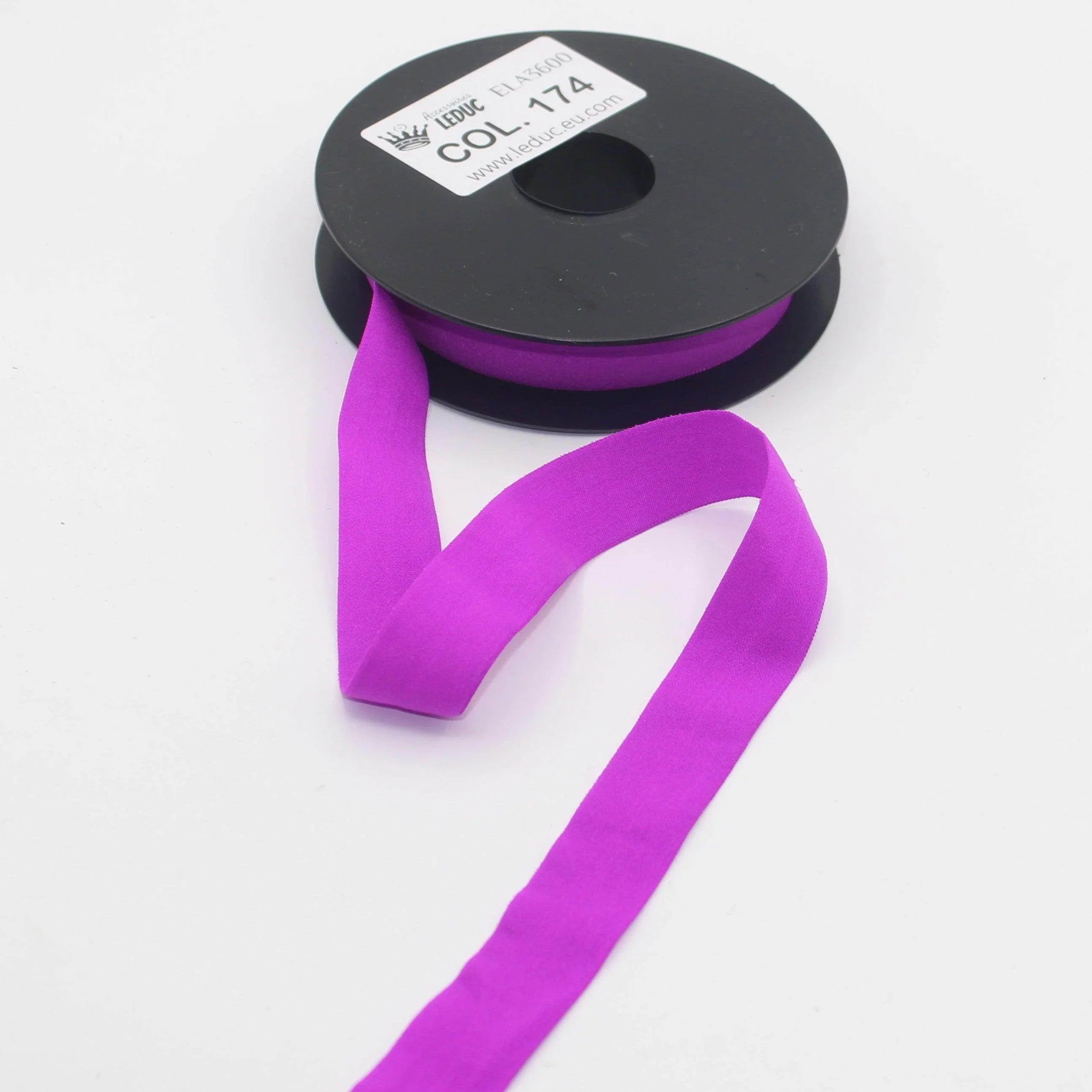 10mt Soft Elastic Bias Binding in Polyester 18mm prefolded #ELA3600 - ACCESSOIRES LEDUC BV