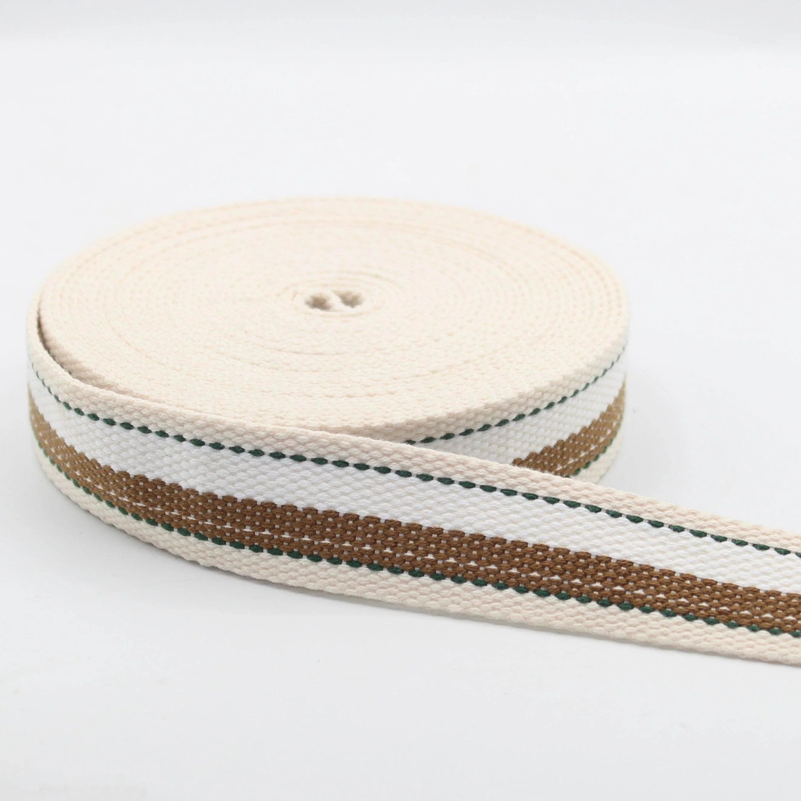 5 meters 30mm Classic Ecru Striped Webbing #RUB1987 - ACCESSOIRES LEDUC BV