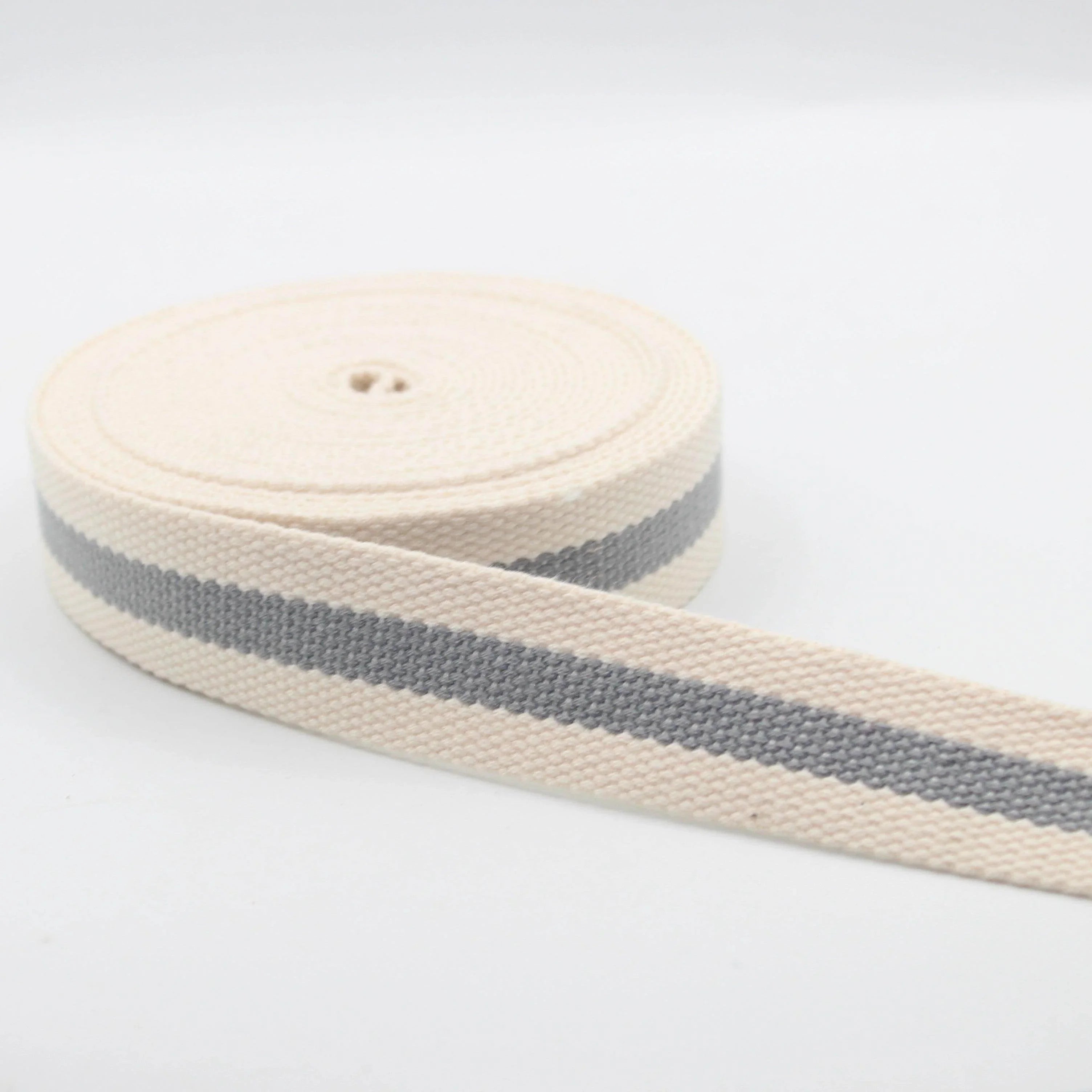 5 meters 30mm Classic Ecru Striped Webbing #RUB1987 - ACCESSOIRES LEDUC BV