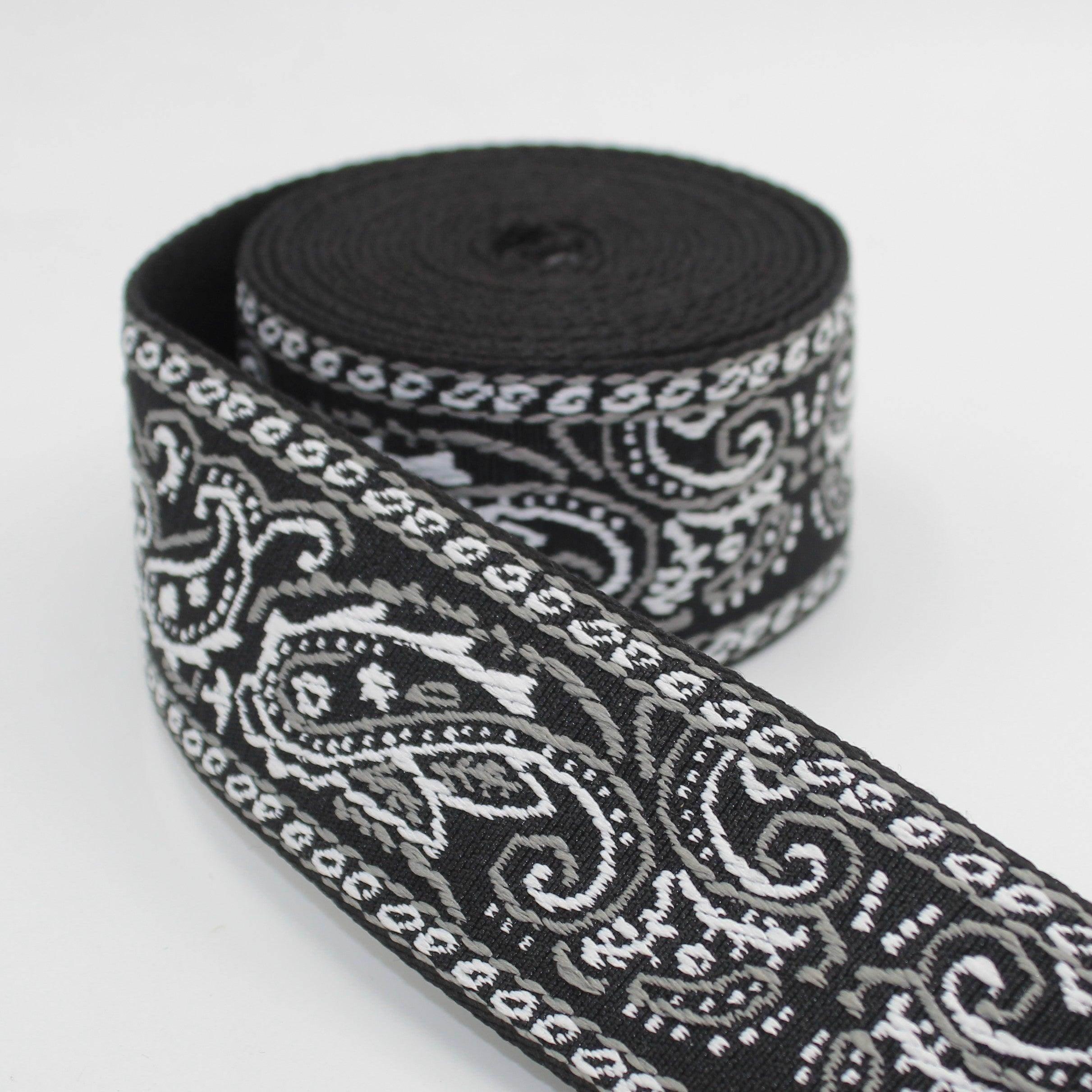 5 Meters Webbing with Paisleys 50mm #RUB3508 - ACCESSOIRES LEDUC BV