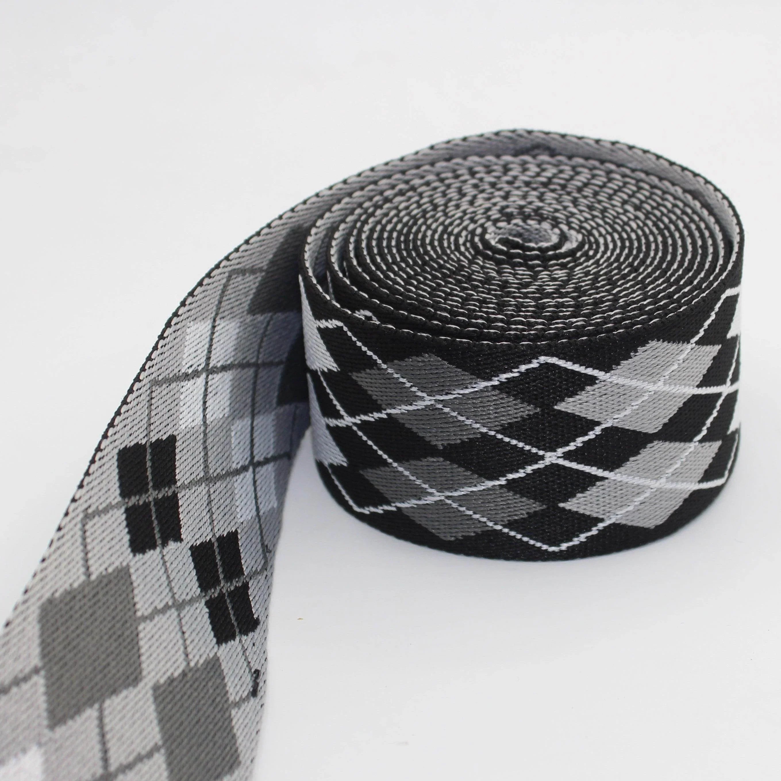 5 Meters Webbing with Geometric Retro Diamond 50mm #RUB3515 - ACCESSOIRES LEDUC BV