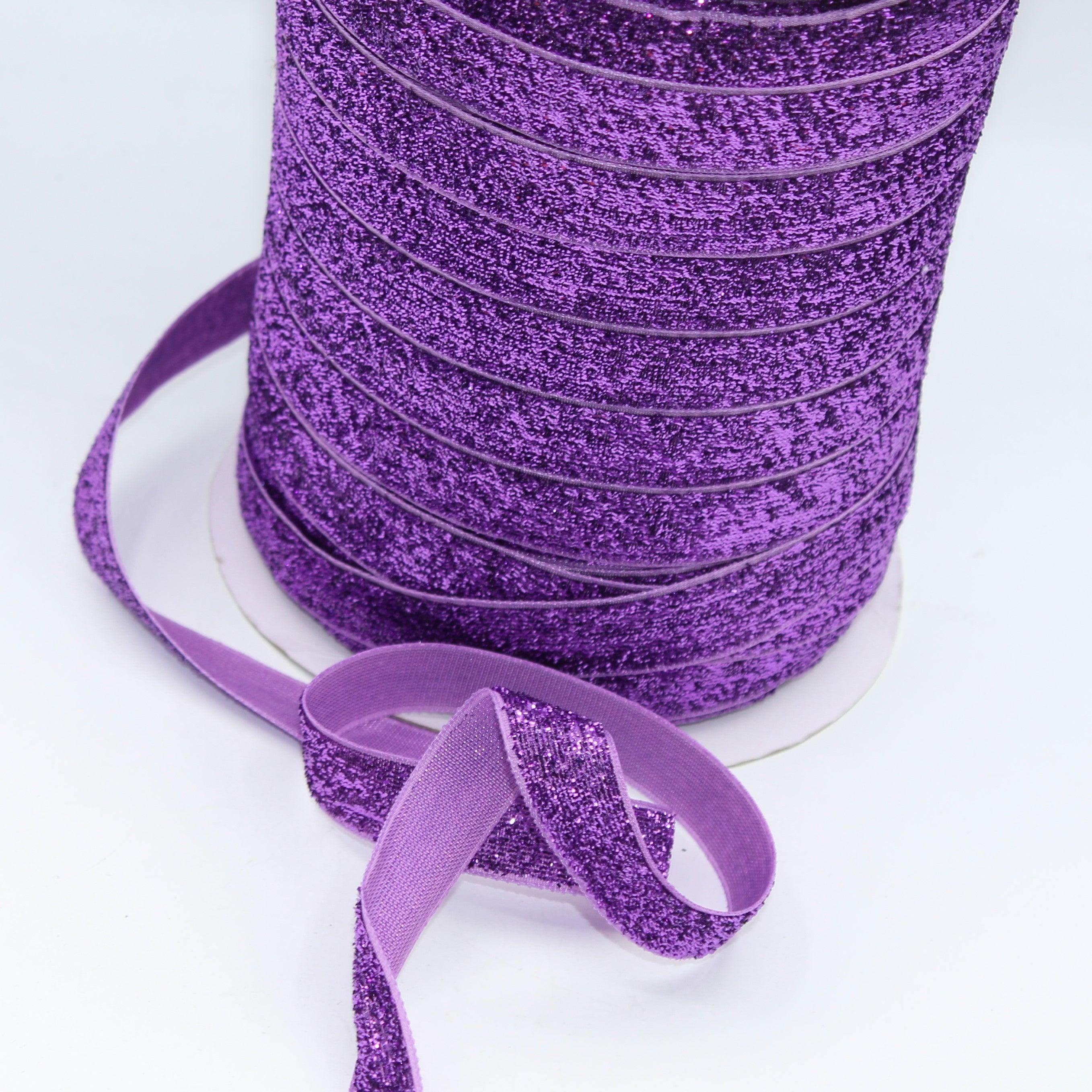 5 Meters 10 / 15 / 25mm Glitter Lurex Velvet Ribbons #VEL1502 - ACCESSOIRES LEDUC BV