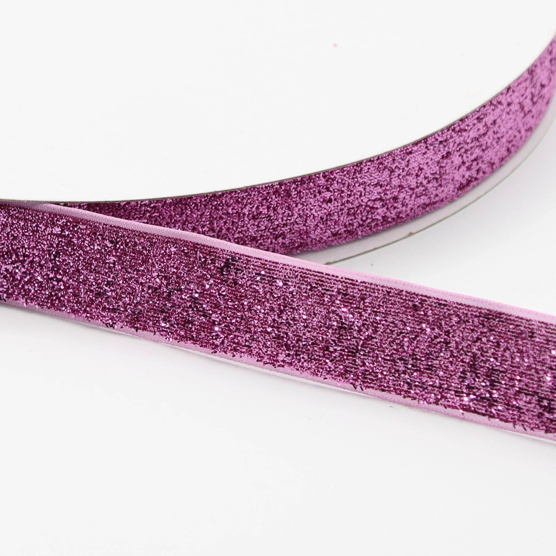 5 Meters 10 / 15 / 25mm Glitter Lurex Velvet Ribbons #VEL1502 - ACCESSOIRES LEDUC BV