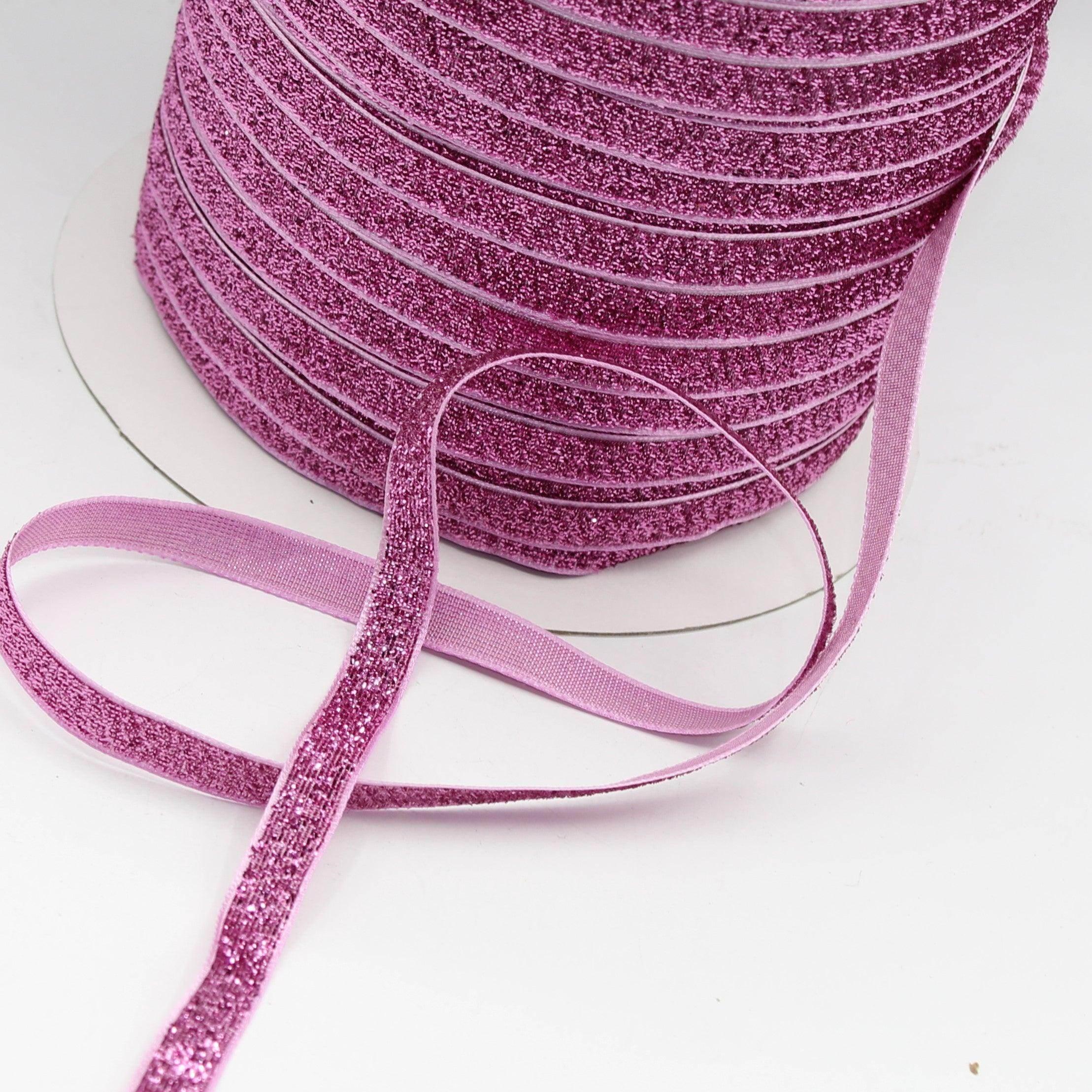 5 Meters 10 / 15 / 25mm Glitter Lurex Velvet Ribbons #VEL1502 - ACCESSOIRES LEDUC BV