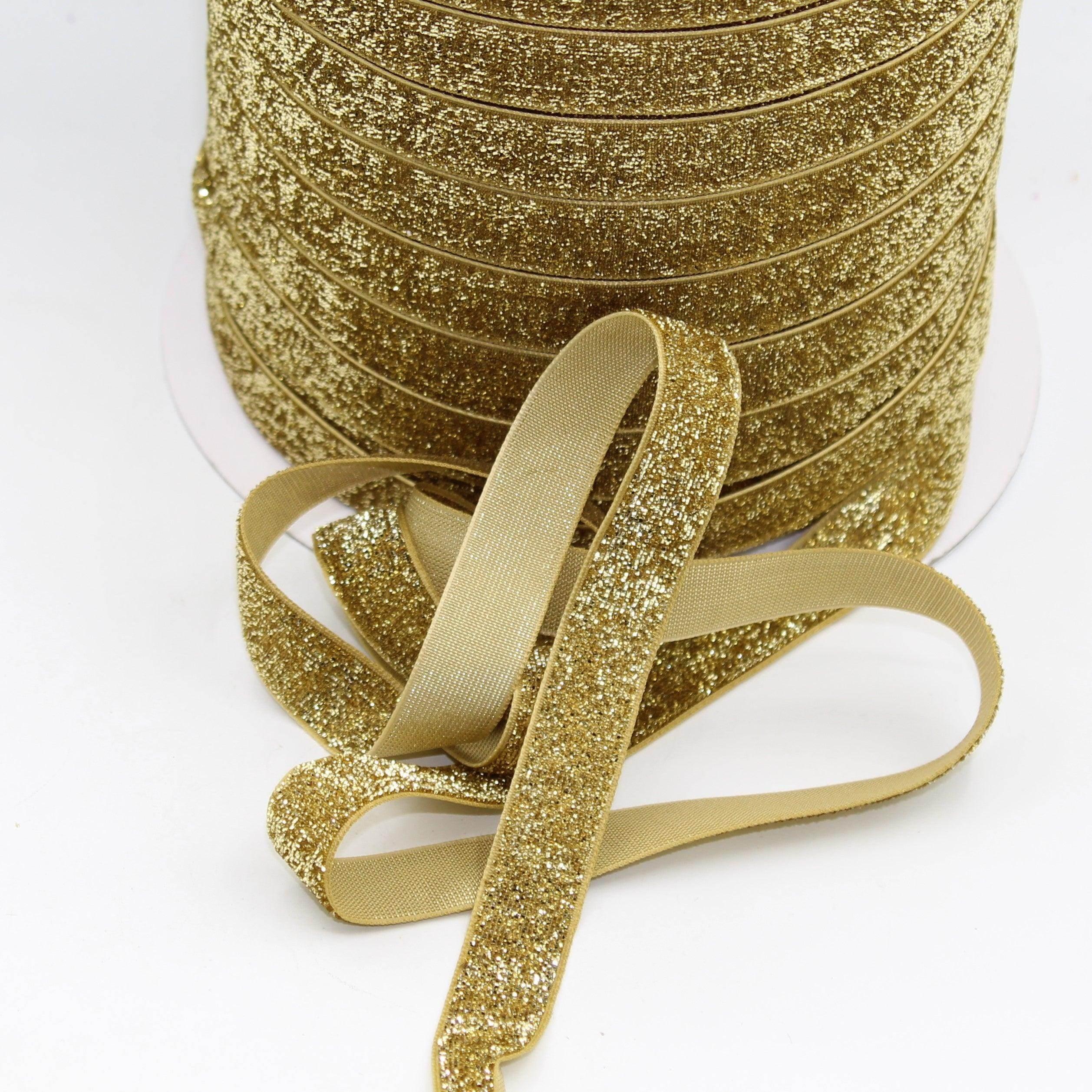 5 Meters 10 / 15 / 25mm Glitter Lurex Velvet Ribbons #VEL1502 - ACCESSOIRES LEDUC BV