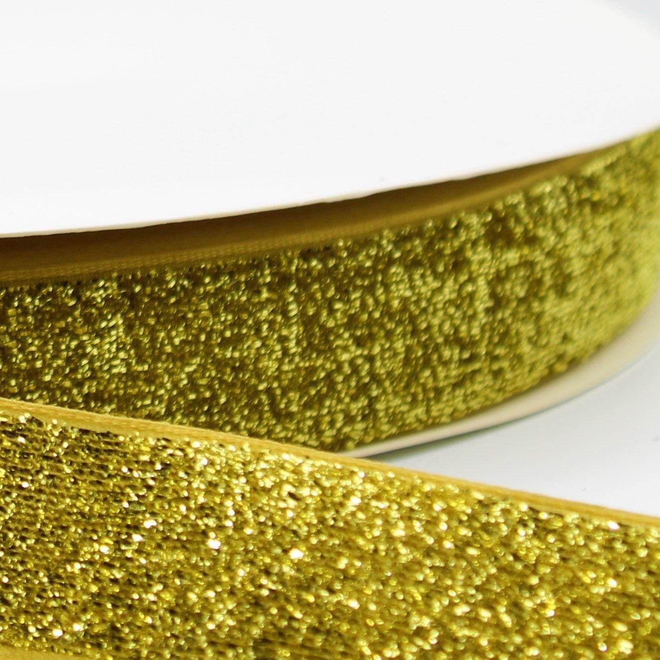 5 Meters 10 / 15 / 25mm Glitter Lurex Velvet Ribbons #VEL1502 - ACCESSOIRES LEDUC BV