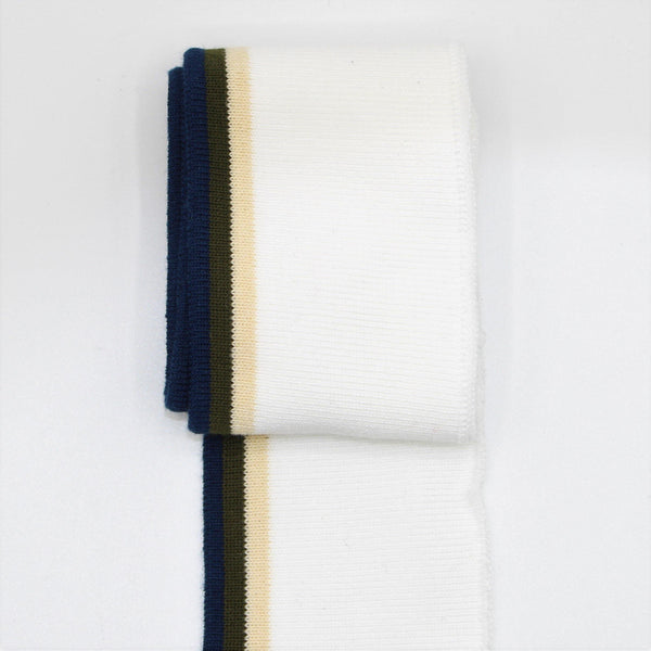 White Beige Khaki Navy Ribbing