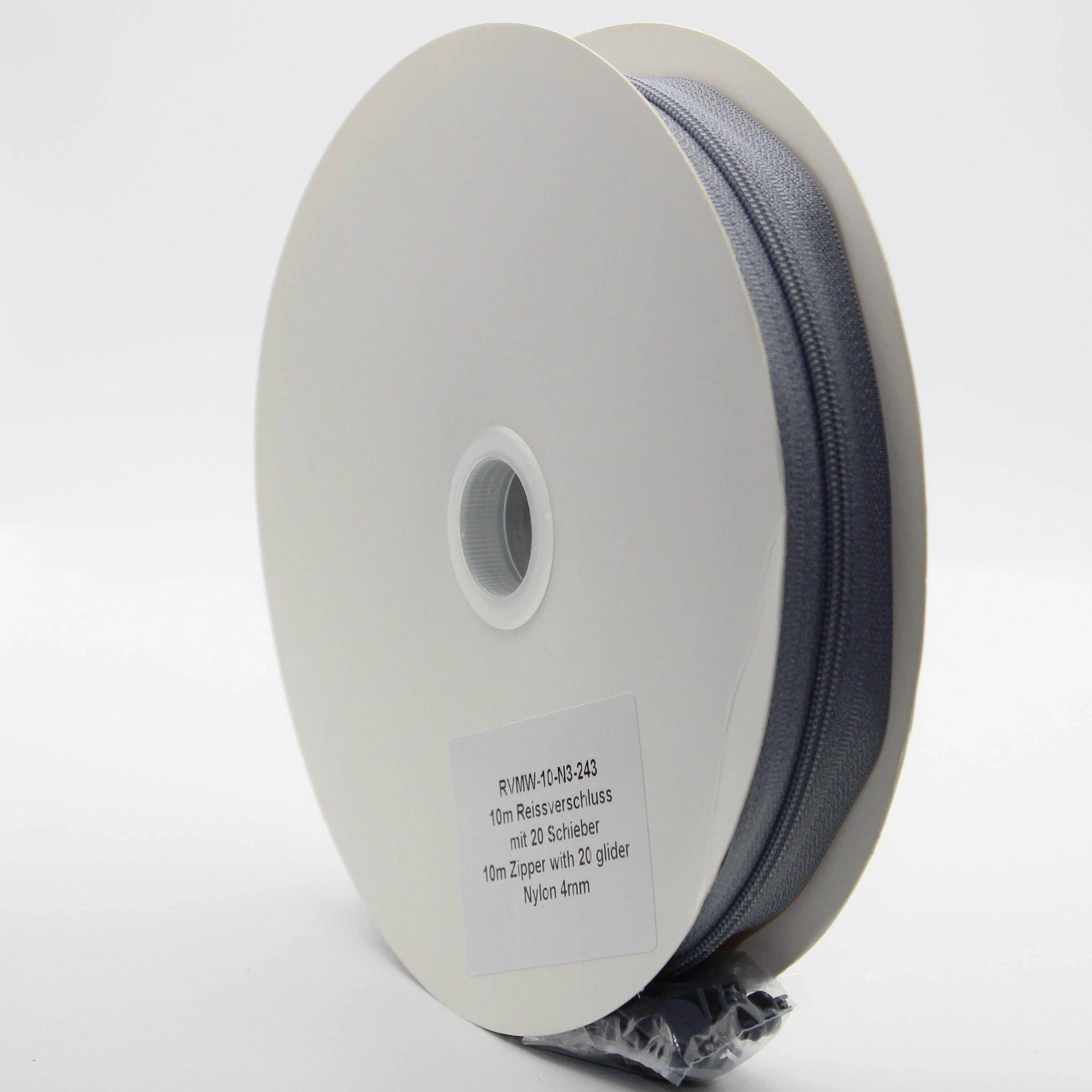 10 METERS Zipper with 20 Gliders - Nylon 4mm - ACCESSOIRES LEDUC BV