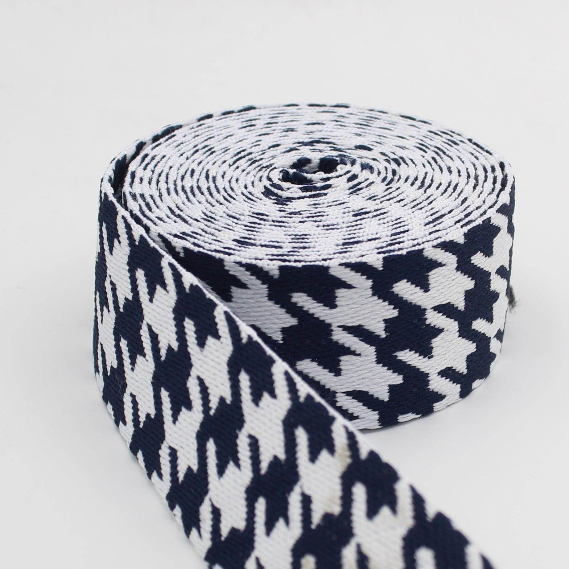 5 Meters Webbing with houndstooth Pattern 38mm #RUB3509 - ACCESSOIRES LEDUC BV