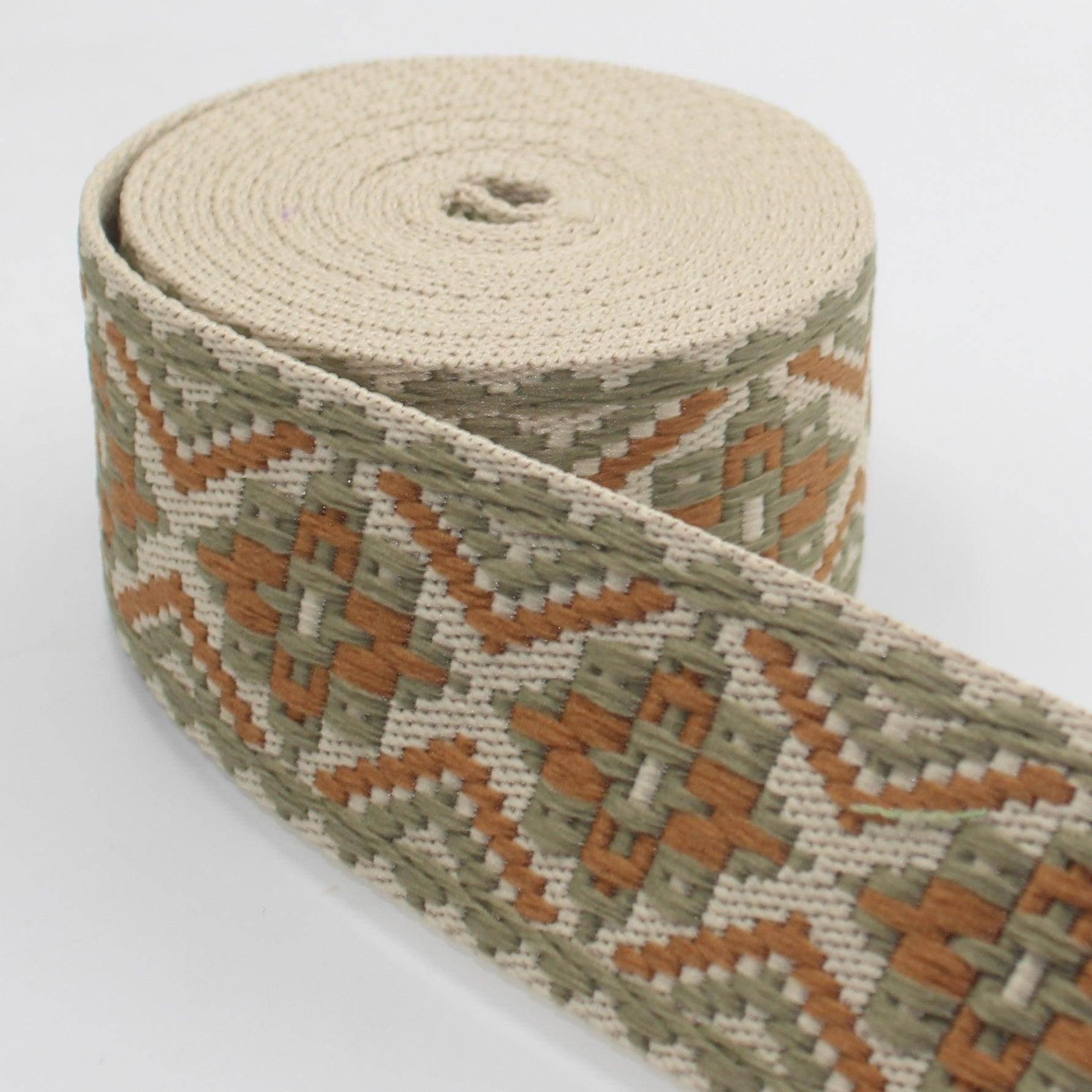 5 meters Webbing with Maya Geometric Pattern 50mm #RUB3512 - ACCESSOIRES LEDUC BV