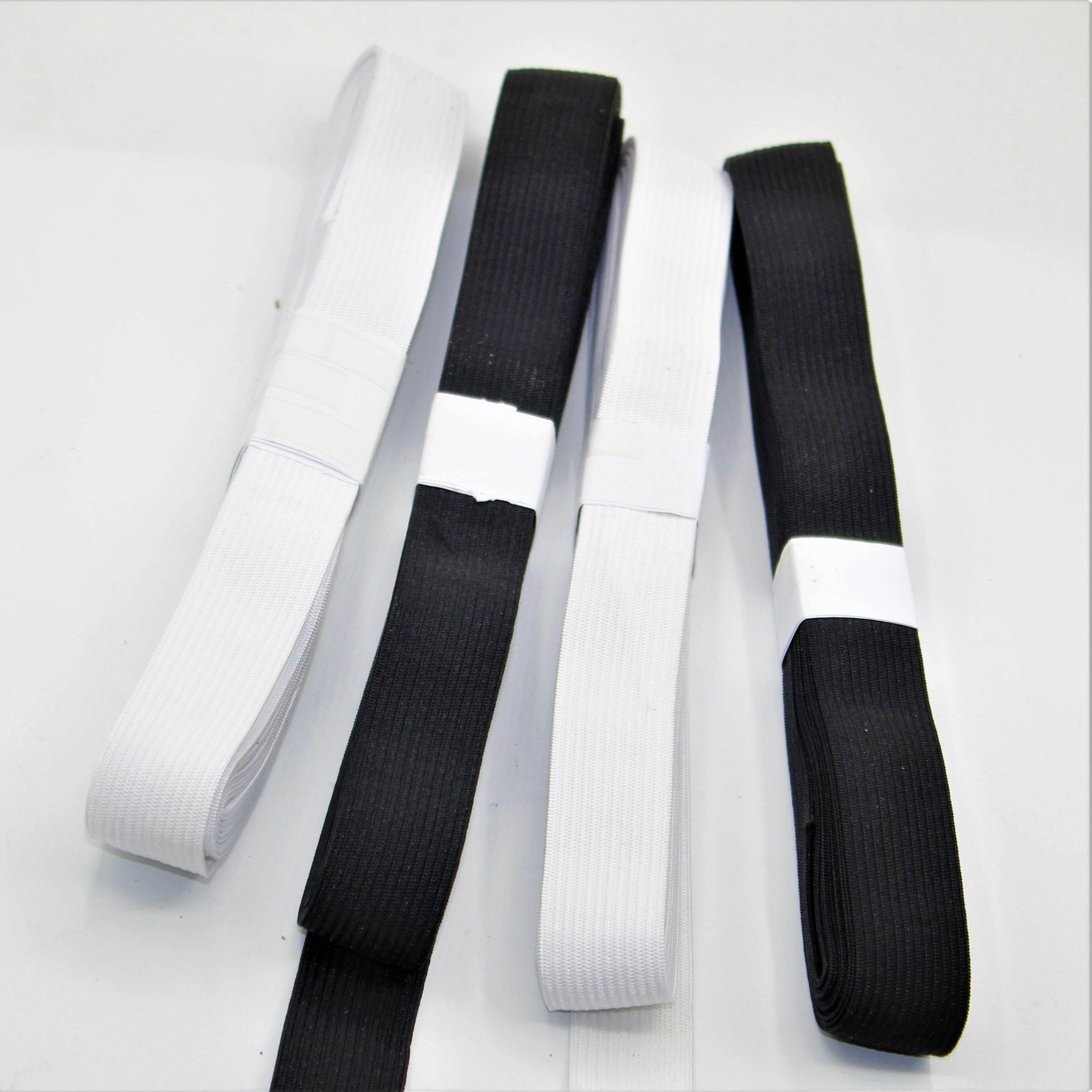 4 meters of Elastics Black / White - ACCESSOIRES LEDUC BV