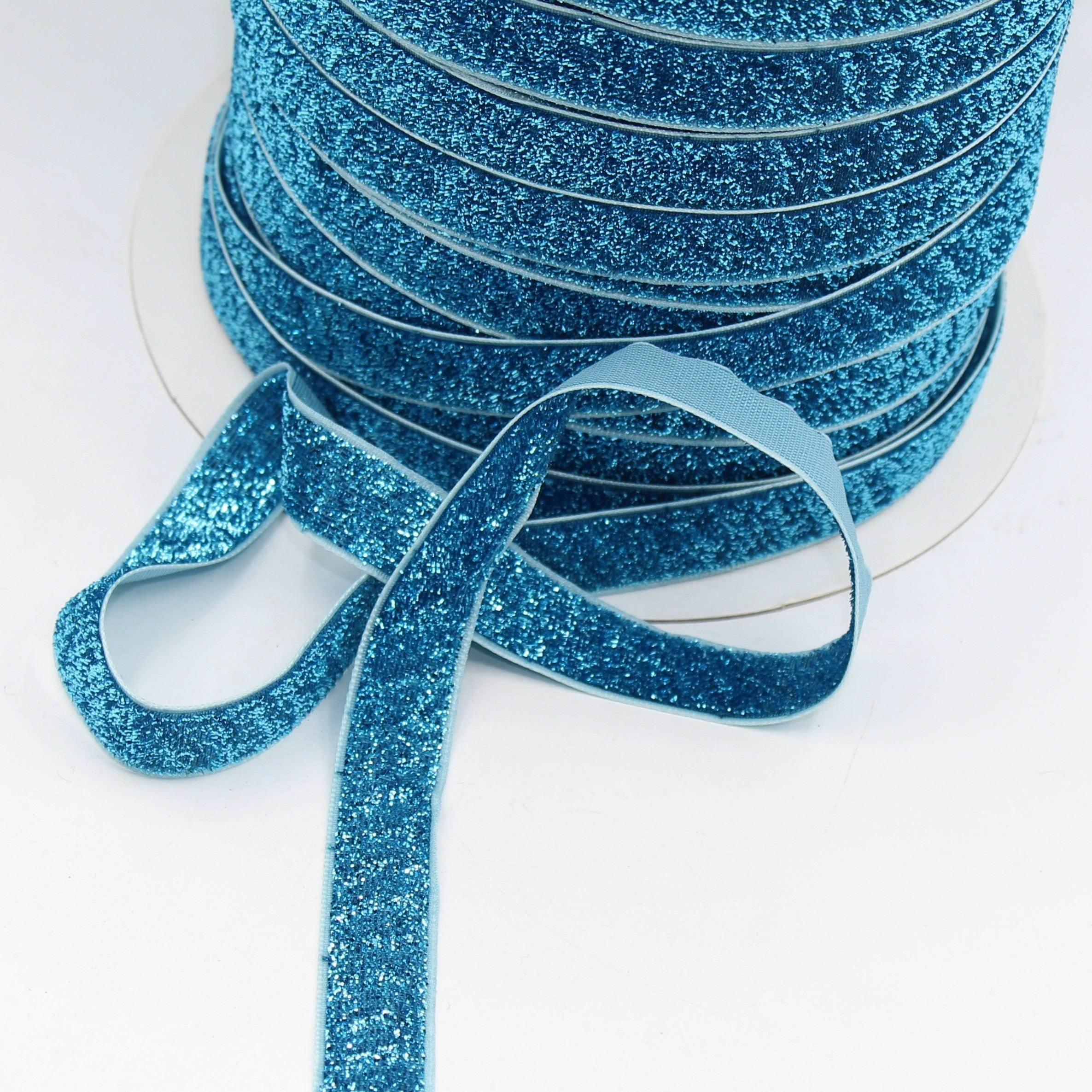 5 Meters 16mm Elastic Lurex Velvet Ribbon #VEL1504 - ACCESSOIRES LEDUC BV