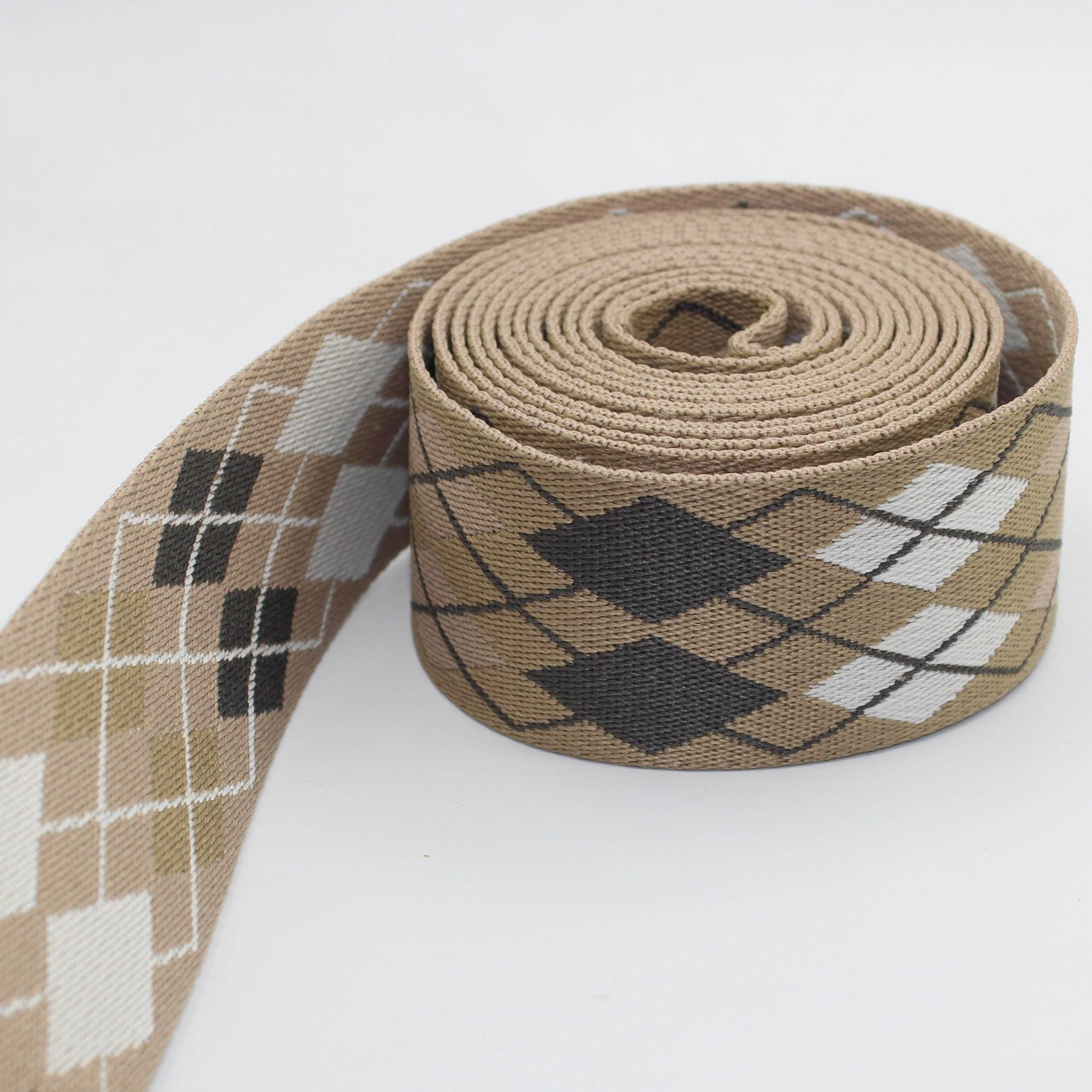 5 Meters Webbing with Geometric Retro Diamond 50mm #RUB3515 - ACCESSOIRES LEDUC BV