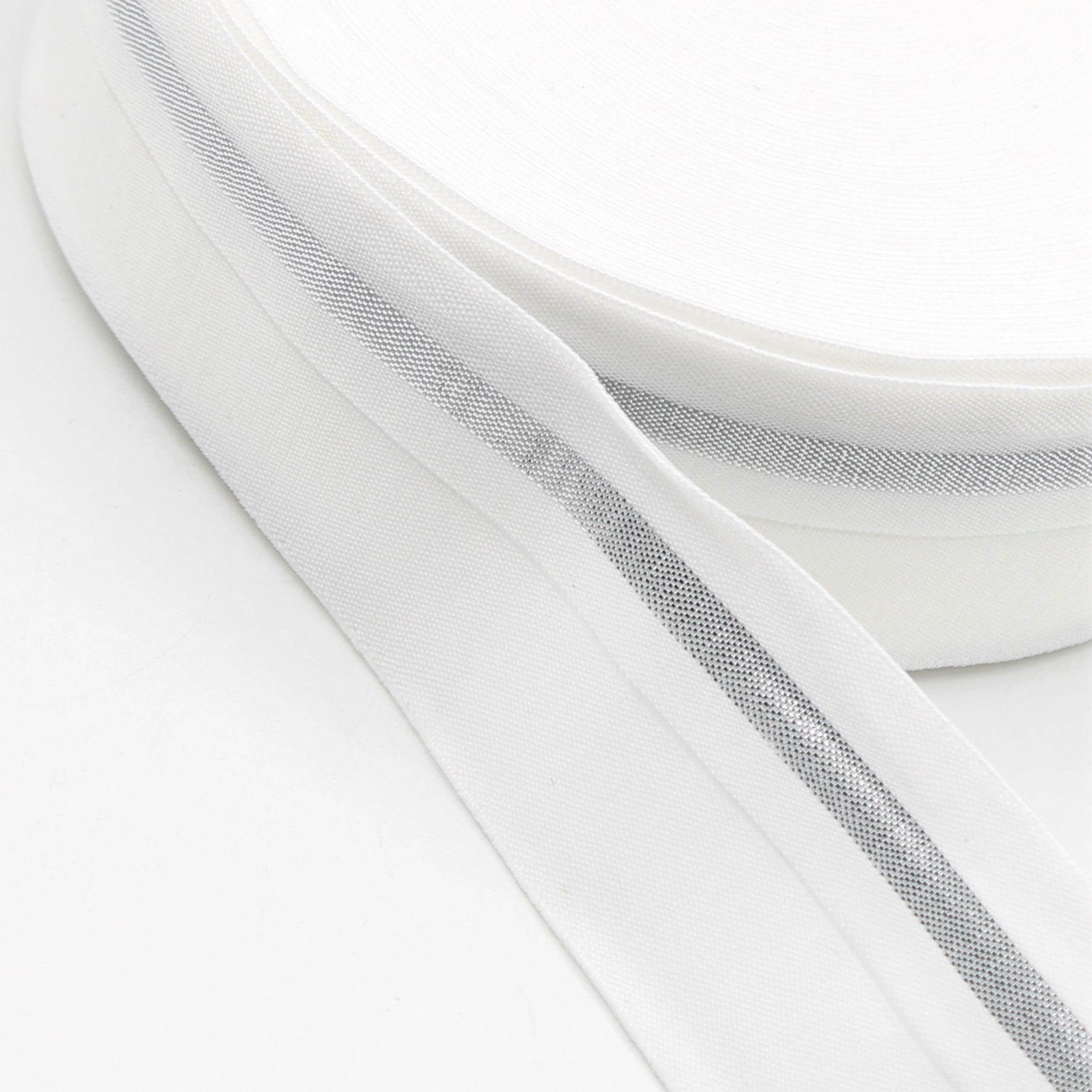 5 METERS - 40mm Prefolded Elastic with Lurex Stripe #ELA2066 - ACCESSOIRES LEDUC BV