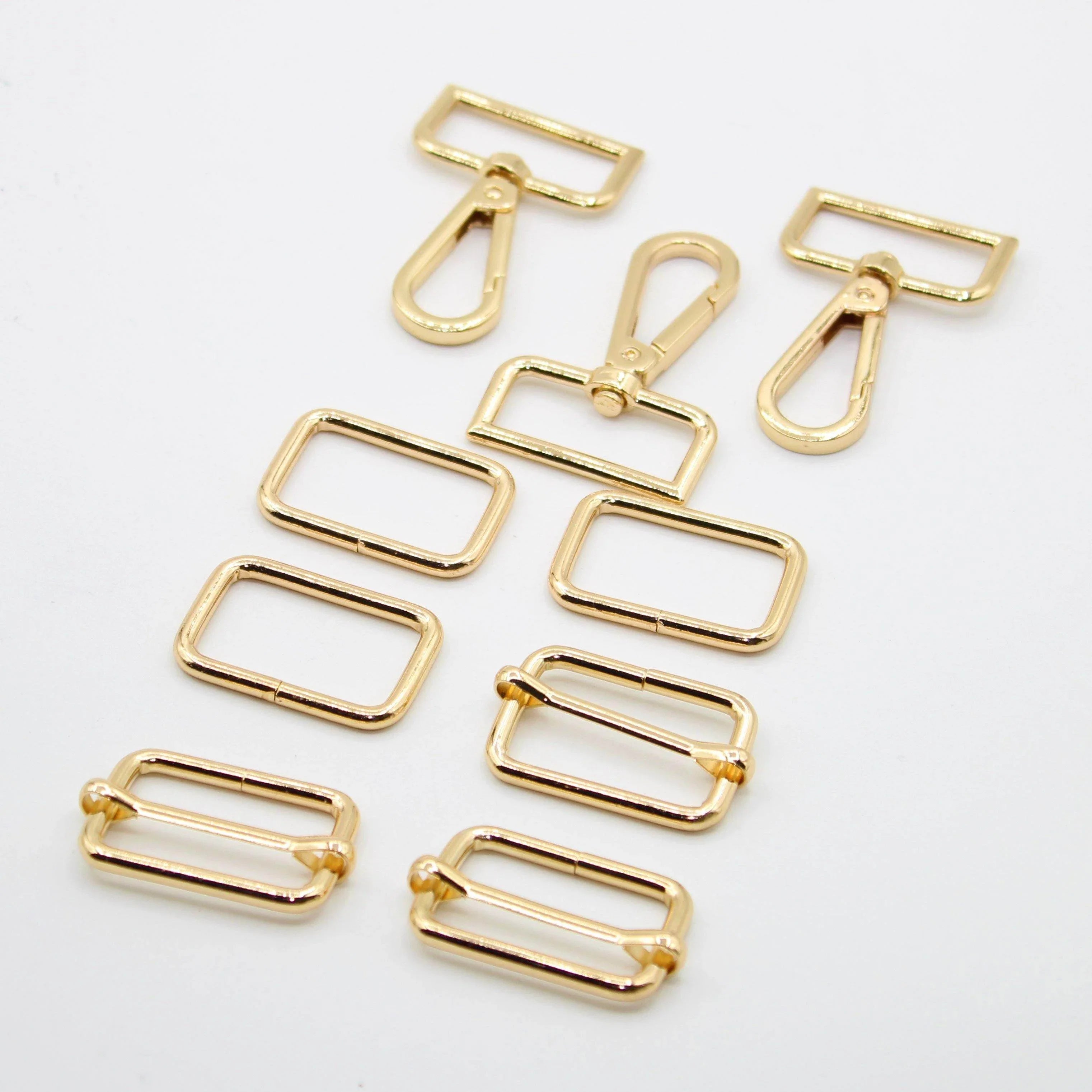 3 Buckles / Lobsters / D-Rings 30 / 40 or 50mm - Gold Silver Oldbrass Mat Black or Gunmetal - ACCESSOIRES LEDUC BV