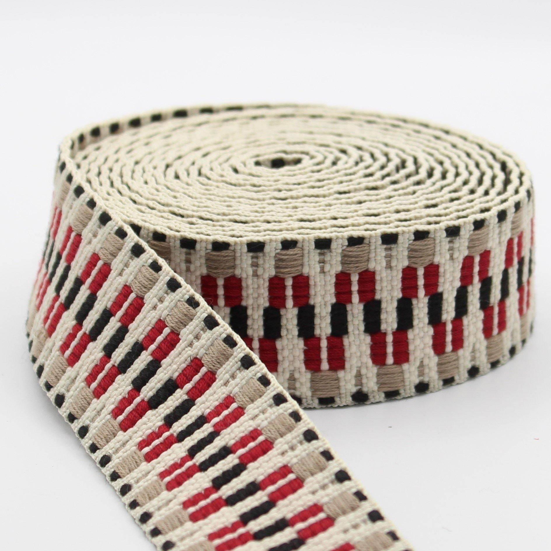 5 meters Ethnic Zig Zag Webbing 38mm #RUB1936 - ACCESSOIRES LEDUC BV