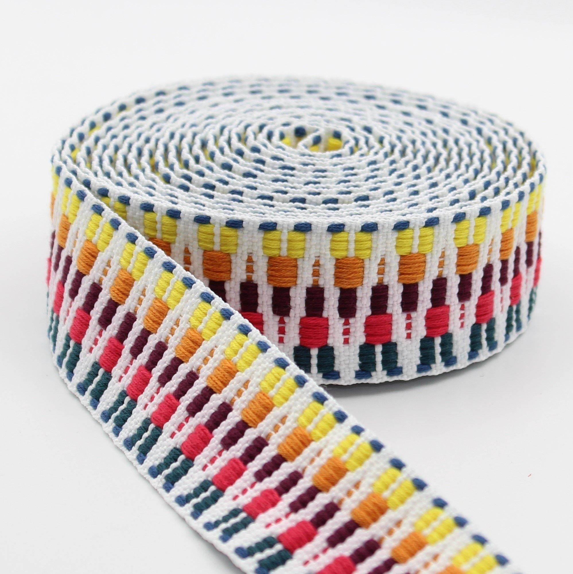 5 meters Ethnic Zig Zag Webbing 38mm #RUB1936 - ACCESSOIRES LEDUC BV