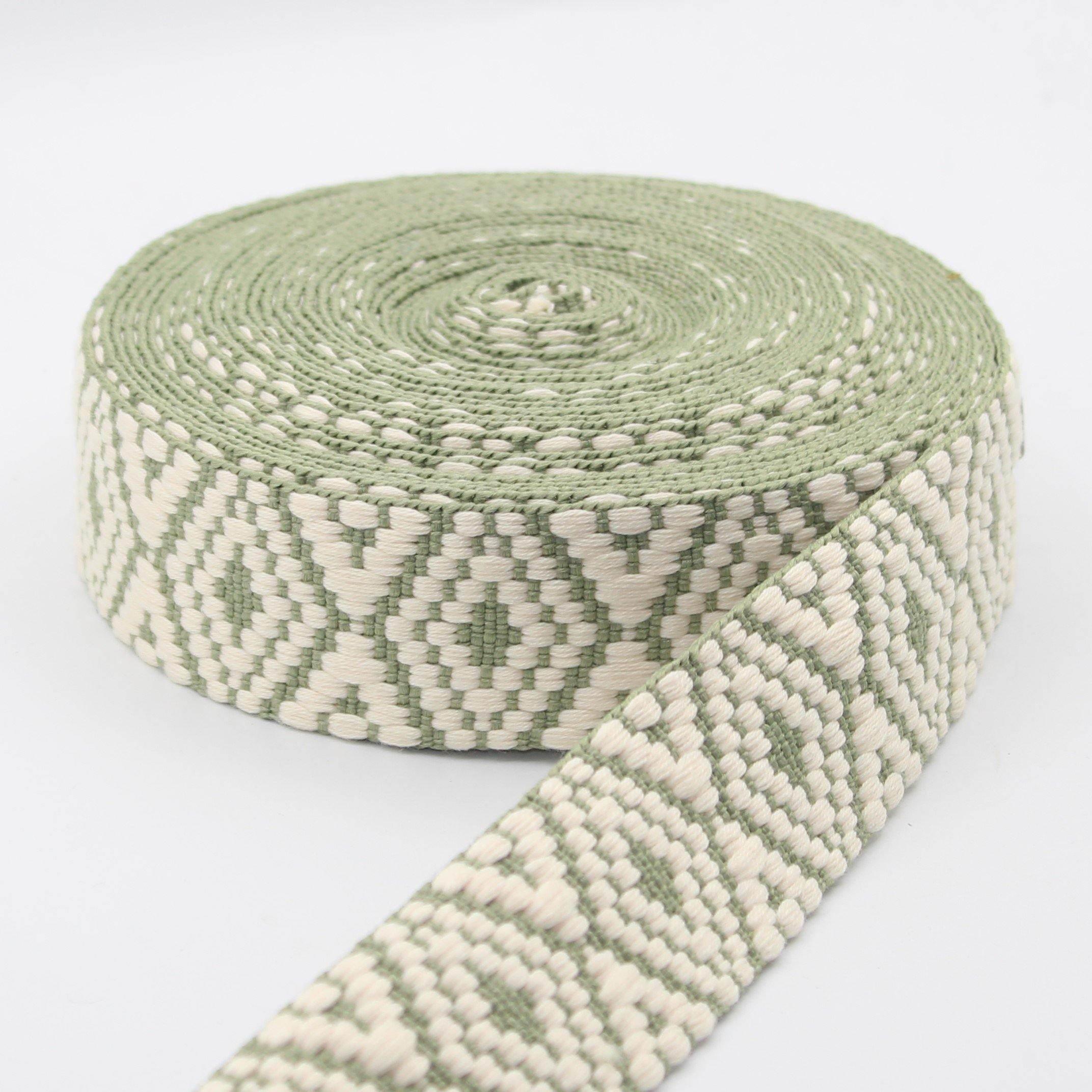 5 meters 38mm Bicolor Ethnic Webbing #RUB1970 - ACCESSOIRES LEDUC BV