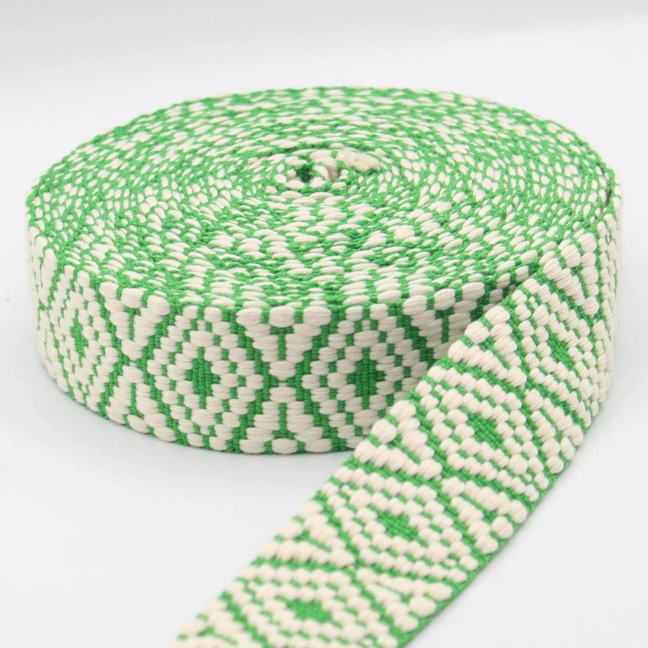 5 meters 38mm Bicolor Ethnic Webbing #RUB1970 - ACCESSOIRES LEDUC BV