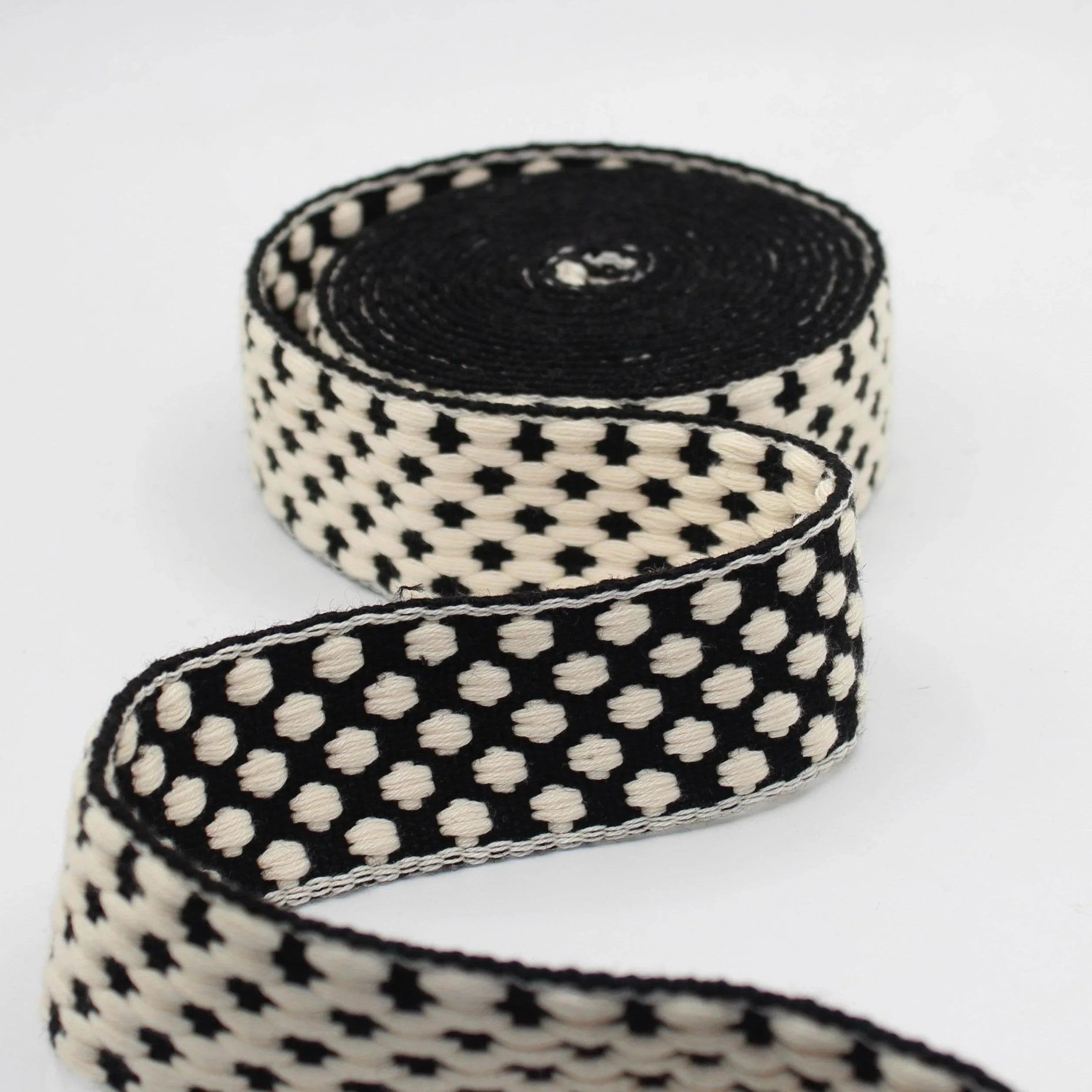 5 Meters Dots Pattern Webbing 38 mm #RUB3505 - ACCESSOIRES LEDUC BV