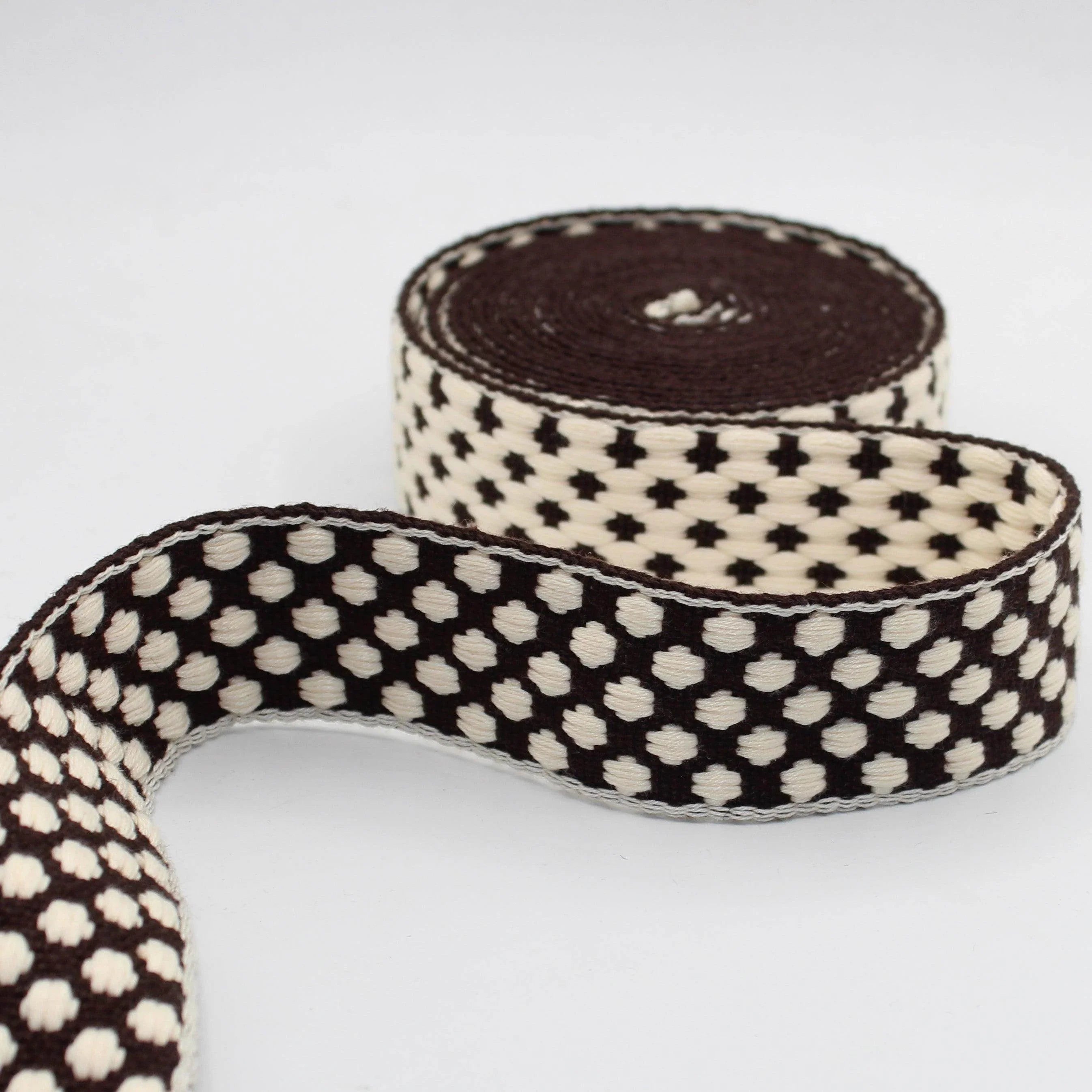 5 Meters Dots Pattern Webbing 38 mm #RUB3505 - ACCESSOIRES LEDUC BV