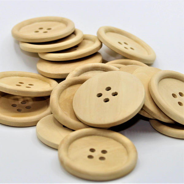 4 Holes Wooden Buttons #KB43000 - ACCESSOIRES LEDUC BV