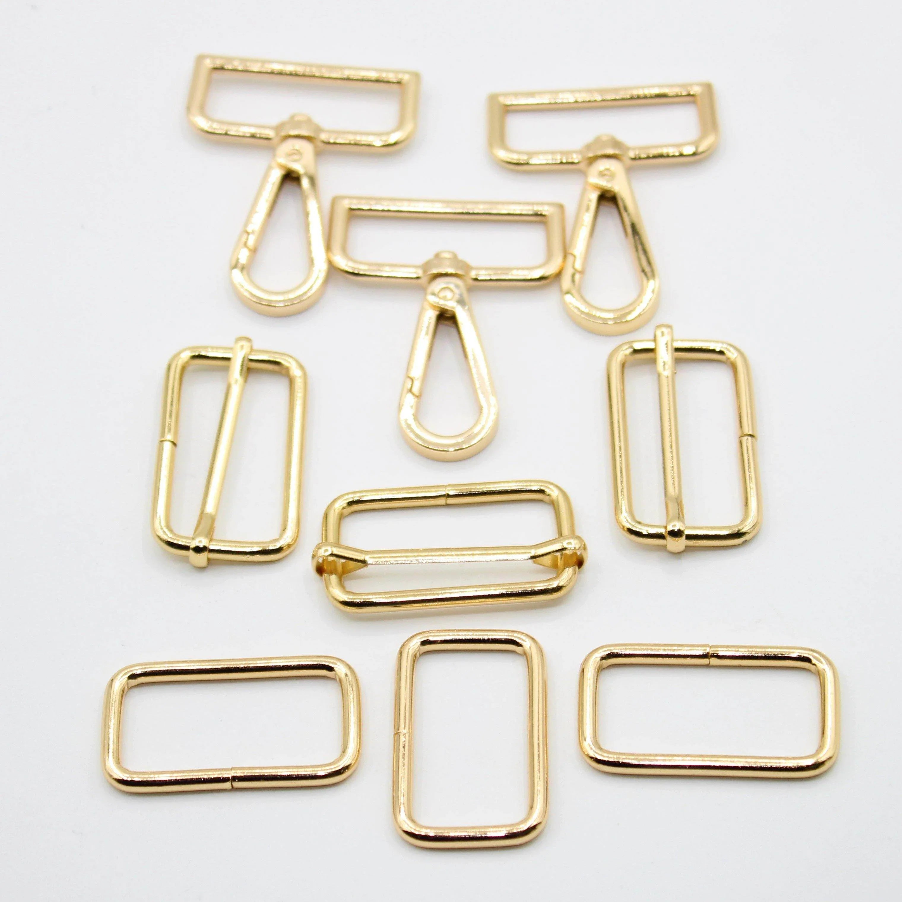 3 Buckles / Lobsters / D-Rings 30 / 40 or 50mm - Gold Silver Oldbrass Mat Black or Gunmetal - ACCESSOIRES LEDUC BV