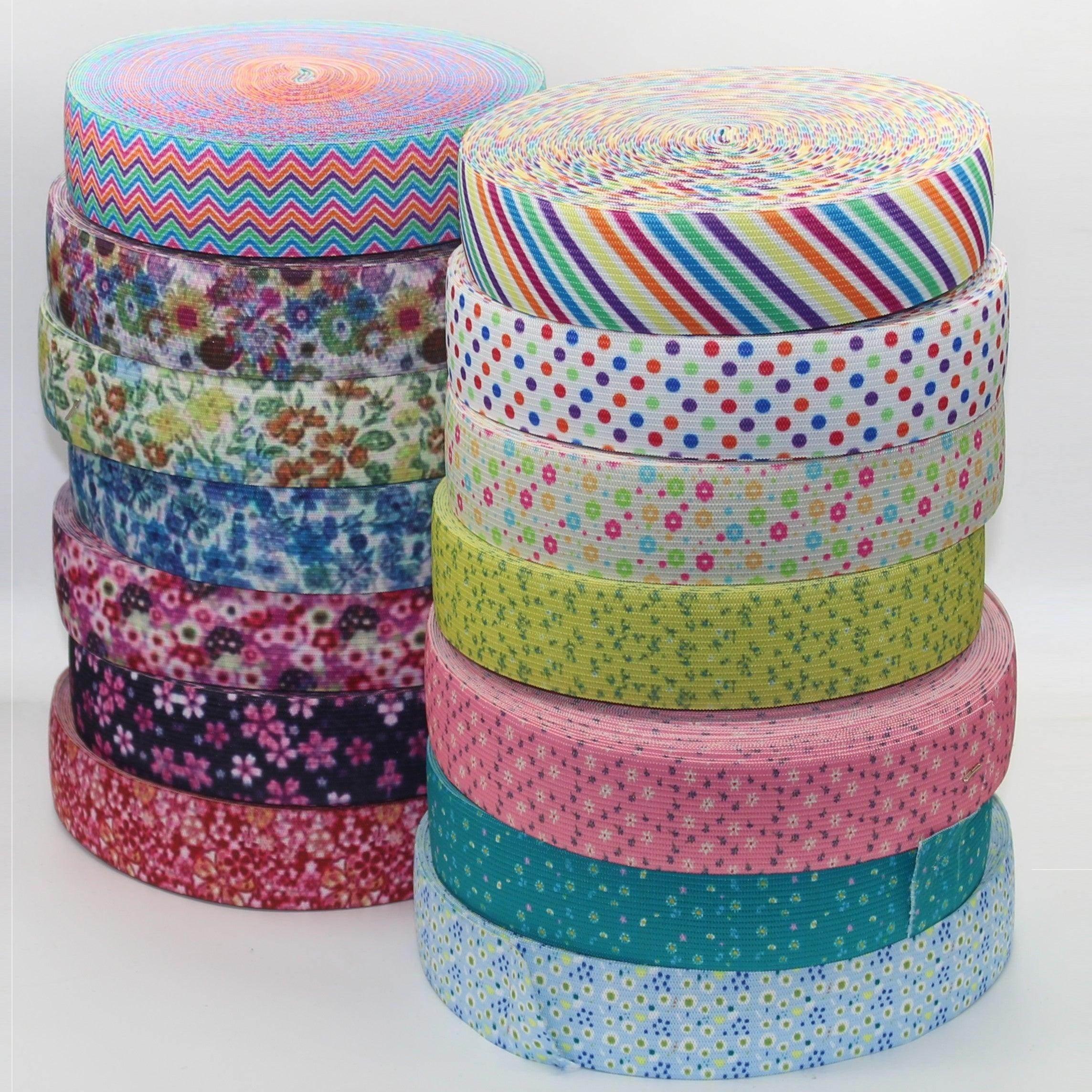 20 meters Printed Elastic 15 25 or 40mm #ELA3520 - ACCESSOIRES LEDUC BV