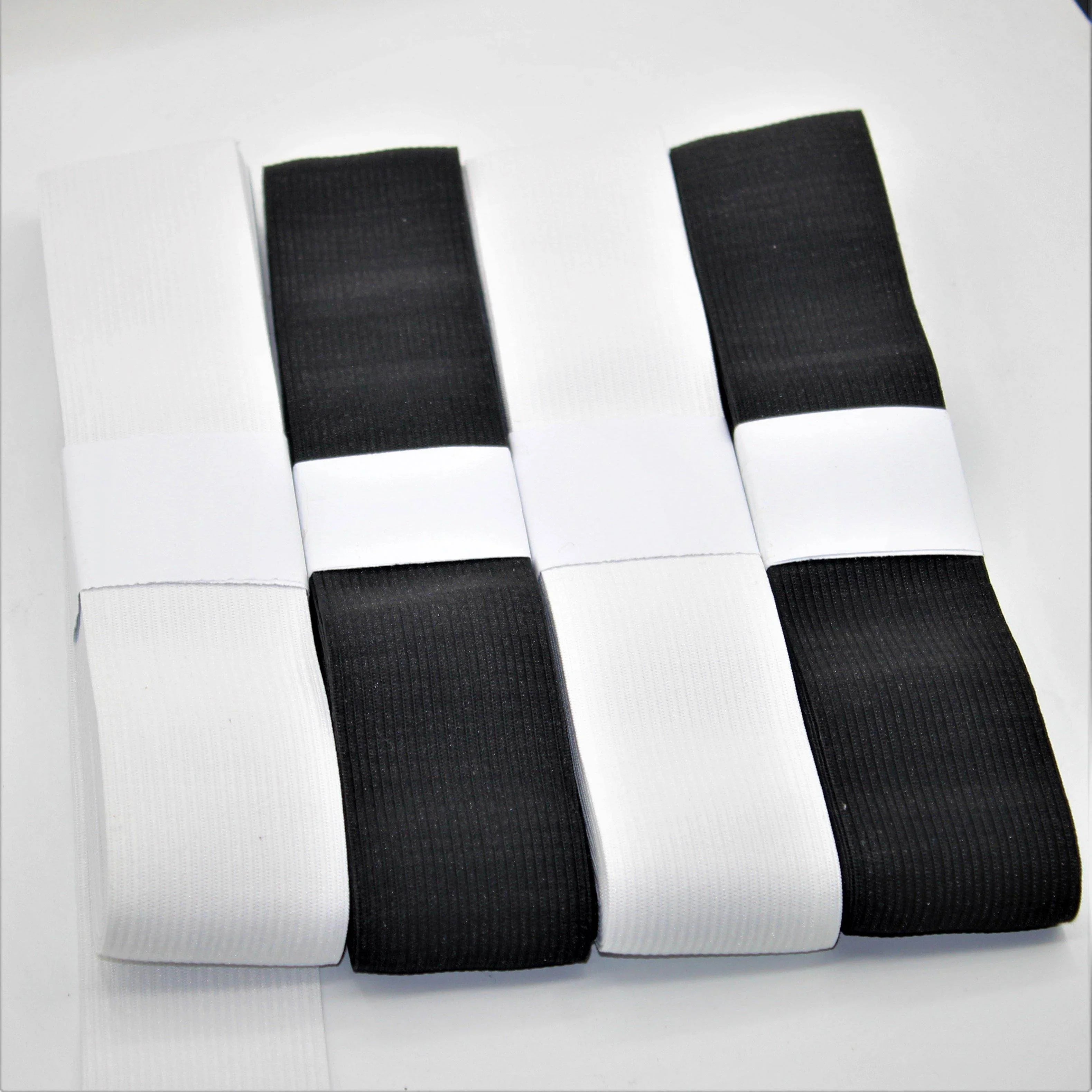 4 meters of Elastics Black / White - ACCESSOIRES LEDUC BV