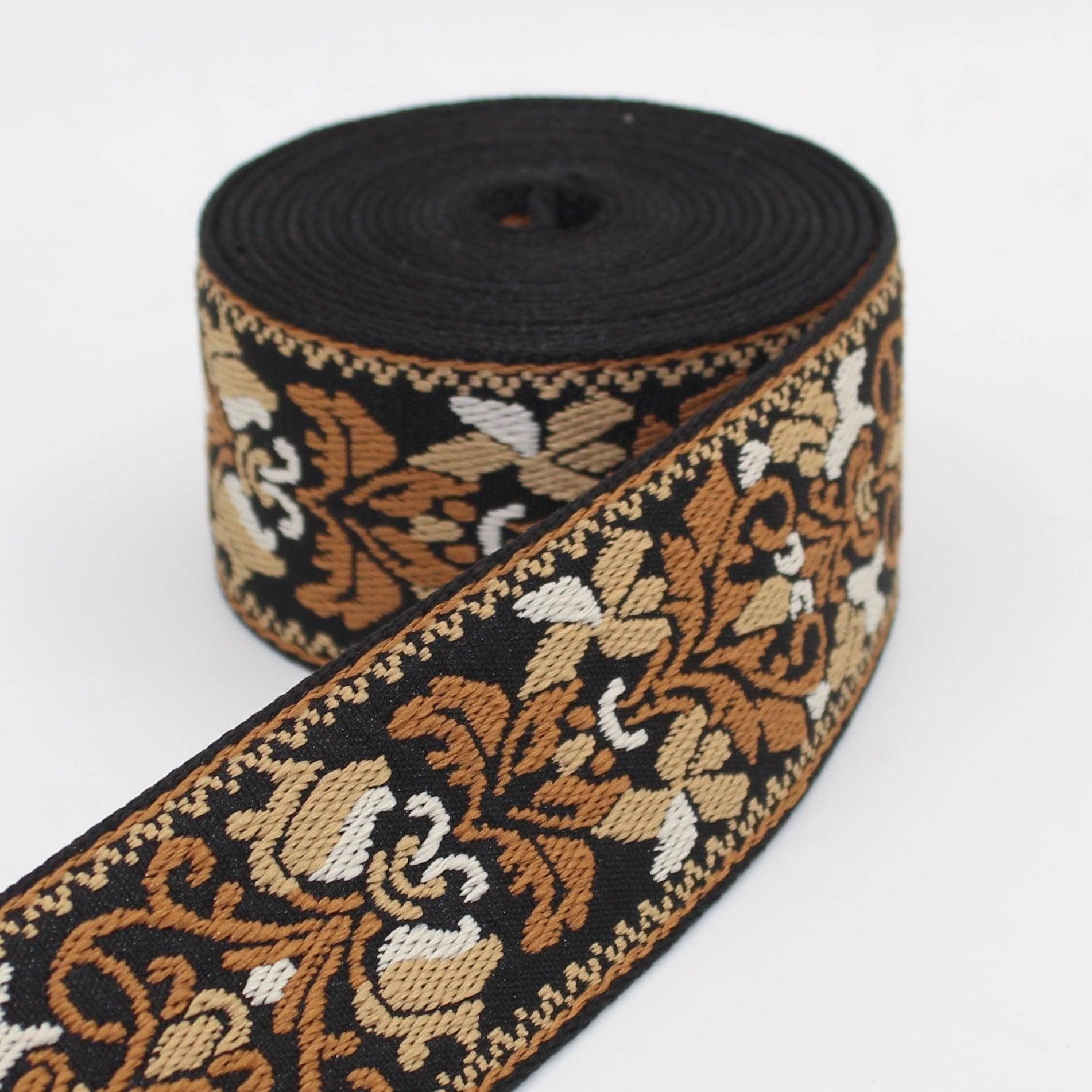 5 Meters Floral Webbing 50mm #RUB3511 - ACCESSOIRES LEDUC BV