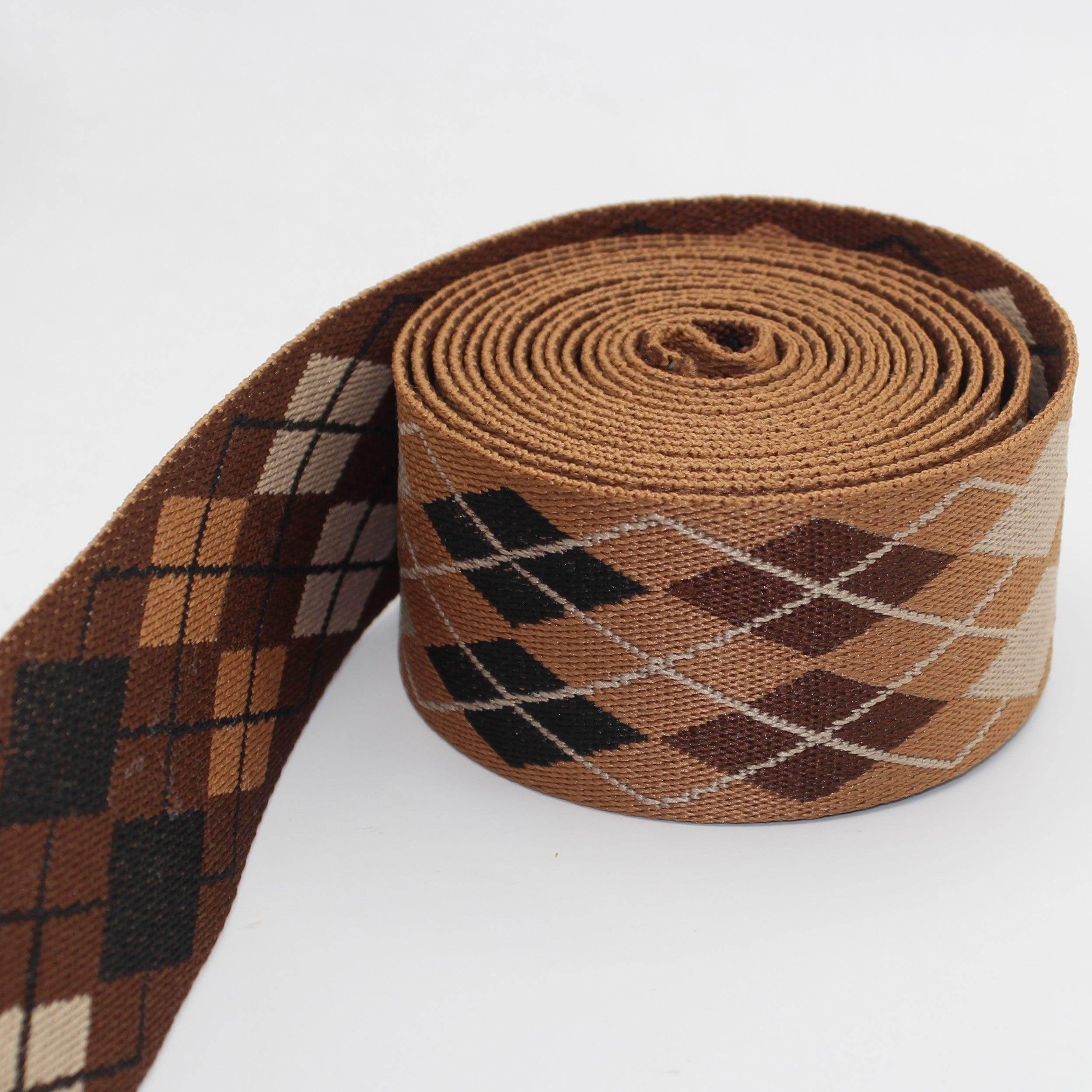 5 Meters Webbing with Geometric Retro Diamond 50mm #RUB3515 - ACCESSOIRES LEDUC BV