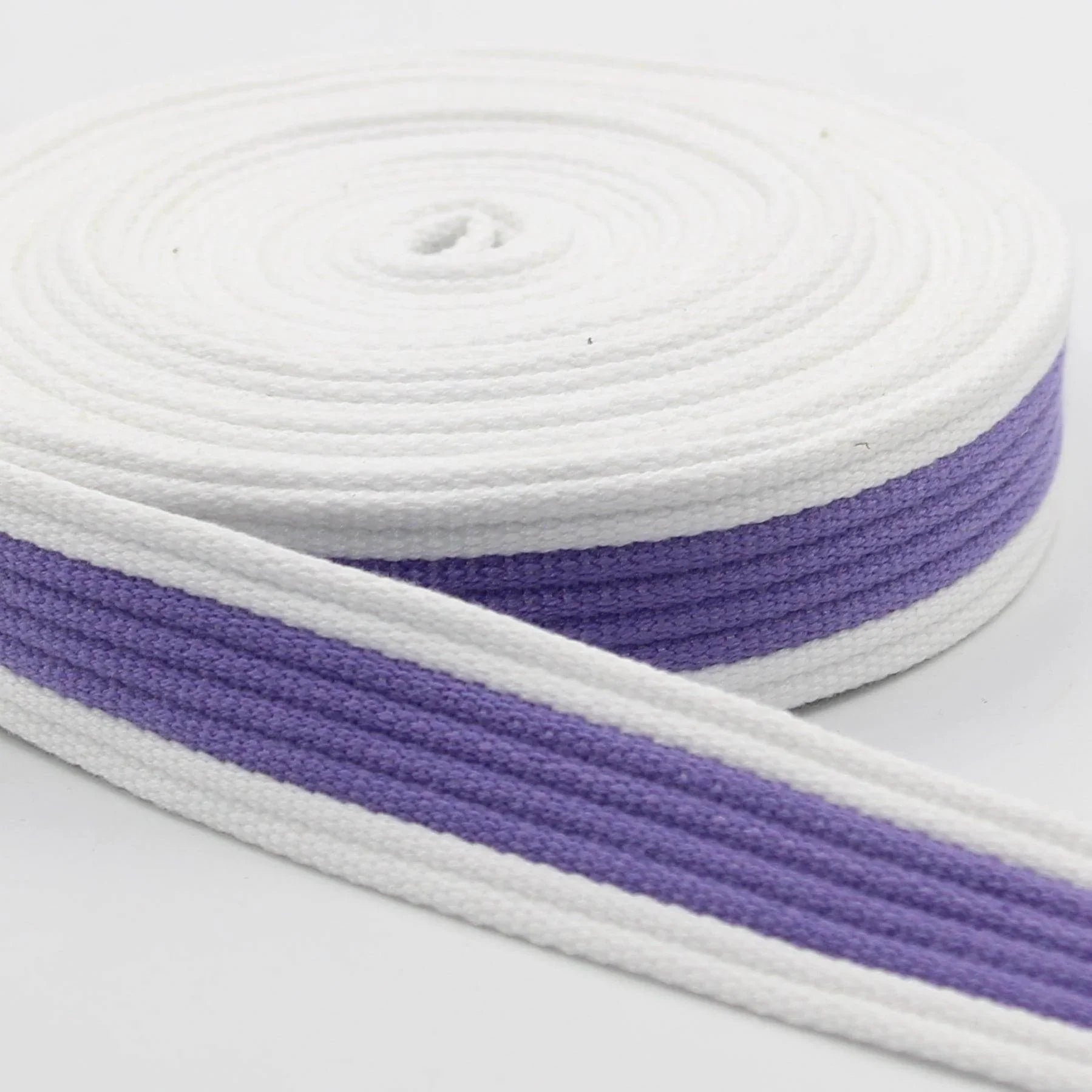 5 meters 30mm White + Colour Stripe Webbing #RUB1979 - ACCESSOIRES LEDUC BV