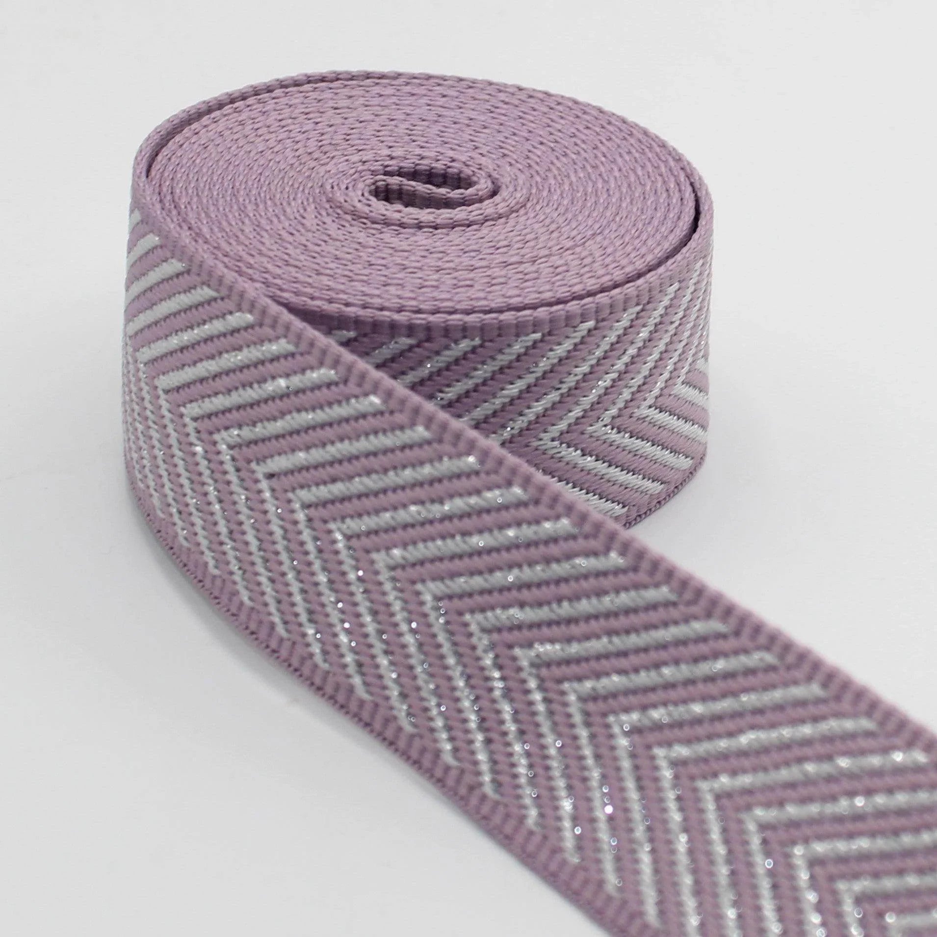 5 meters Webbing with Silver Arrows 38mm #RUB3507 - ACCESSOIRES LEDUC BV