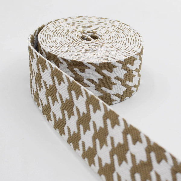 5 Meters Webbing with houndstooth Pattern 38mm #RUB3509 - ACCESSOIRES LEDUC BV