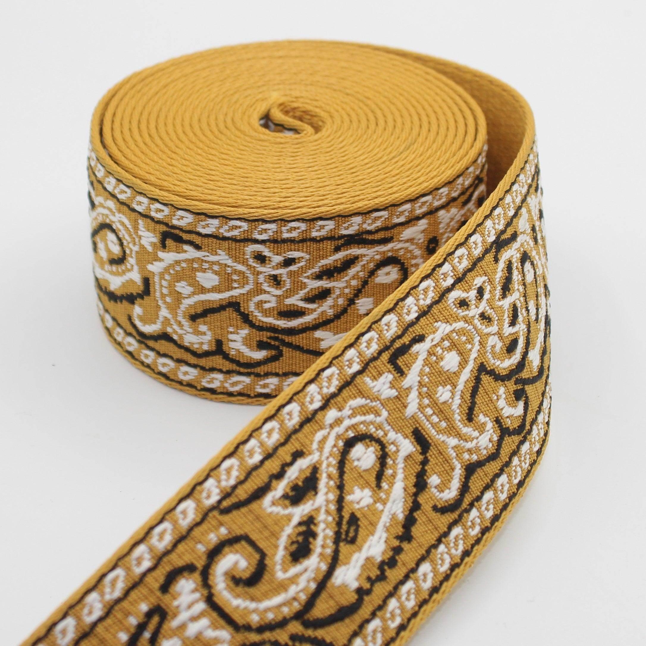 5 Meters Webbing with Paisleys 50mm #RUB3508 - ACCESSOIRES LEDUC BV