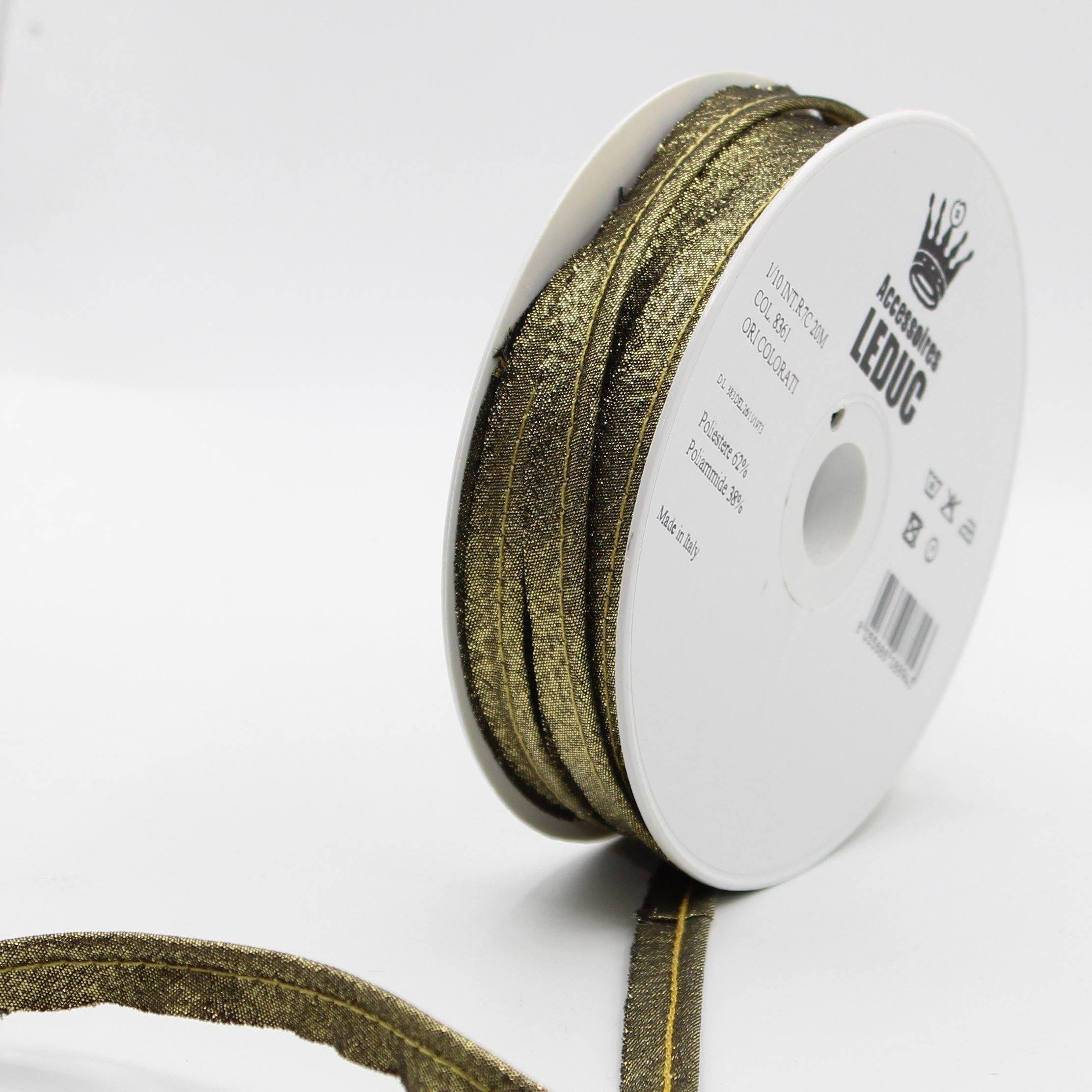 20MT or 100MT - LUREX PIPING / 10mm (8+2mm) #SBI524 - ACCESSOIRES LEDUC BV