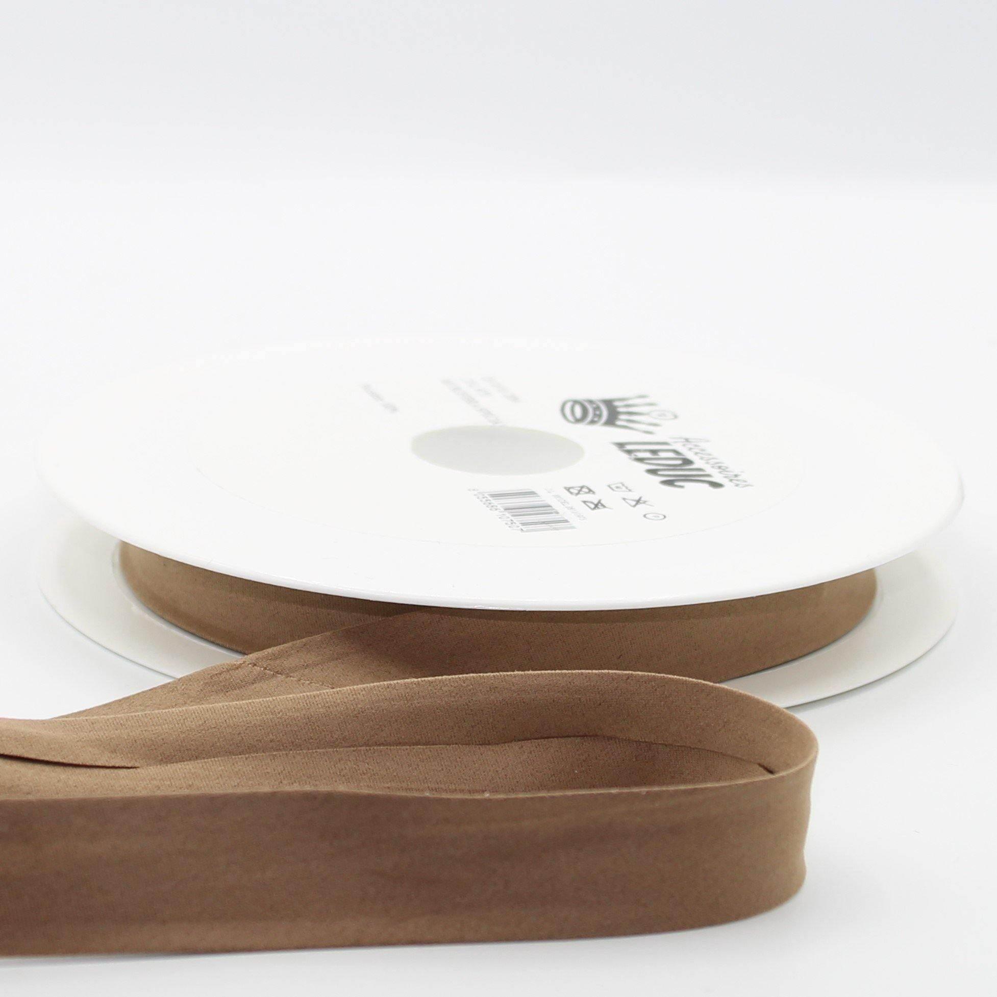 20 meters Folded Suede Bias Binding 20mm (20mm+10mm+10mm) - ACCESSOIRES LEDUC BV